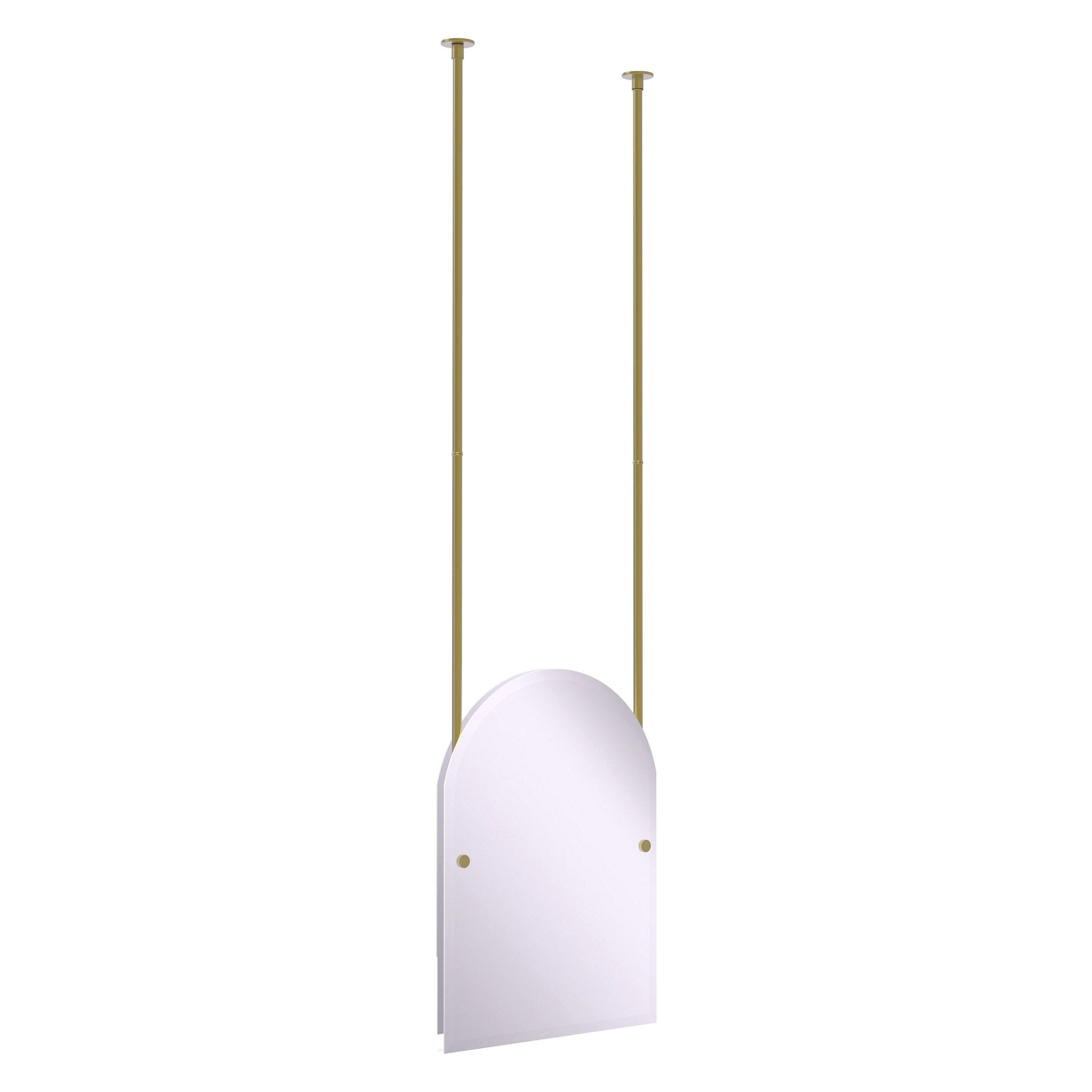 Allied Brass CH-94-SBR 21-Inches x 76.2-Inches Beveled Frameless Arch Bathroom Vanity Mirror ( Satin Brass )