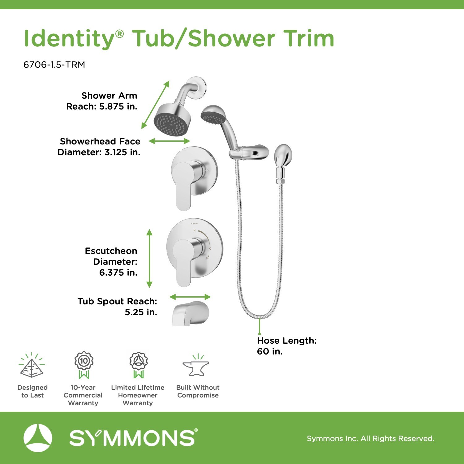 Symmons 6706-1.5-TRM Tub-Shower-Faucets - View #2