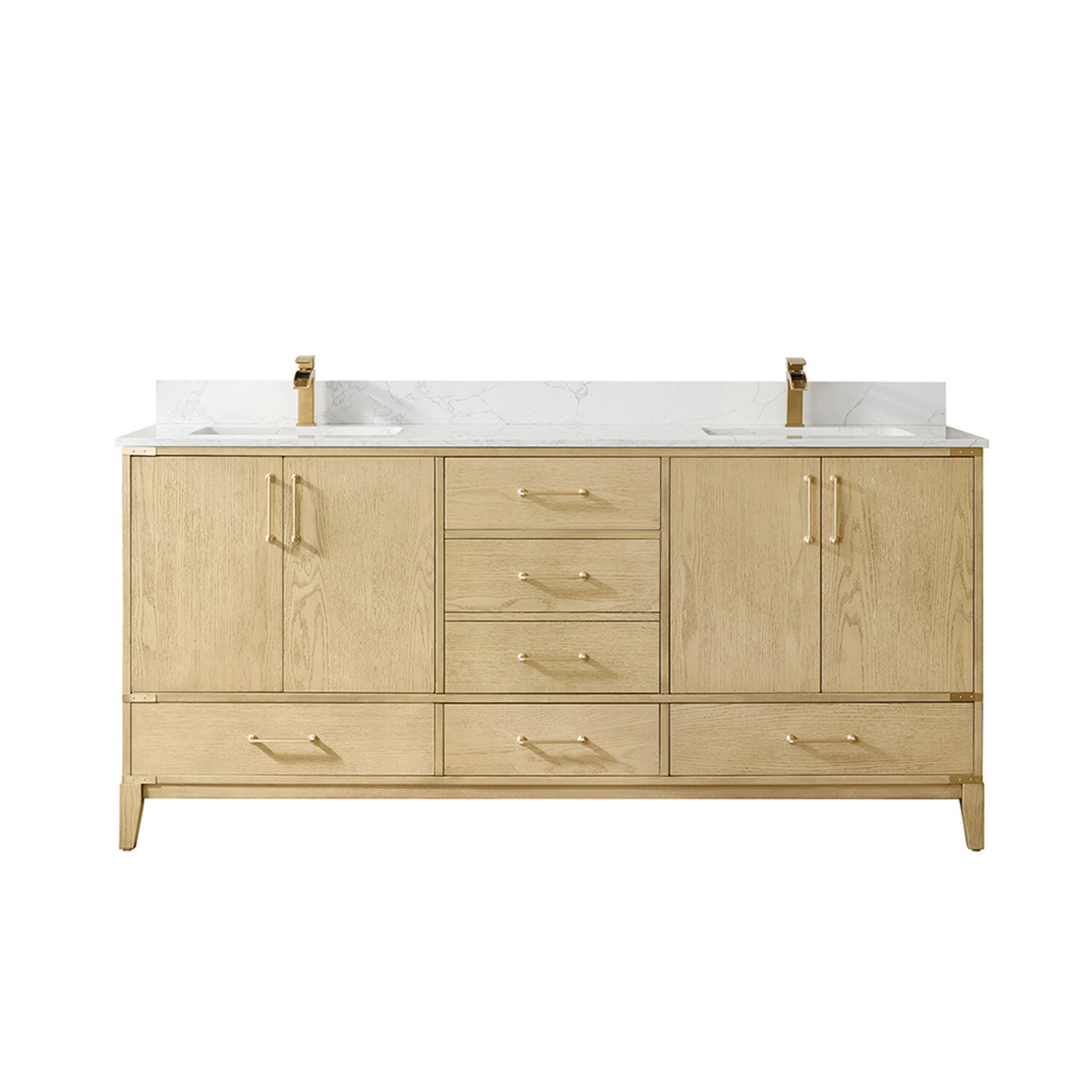 Vinnova Zaragoza 72-in Washed Ash Undermount Double Sink Bathroom ...