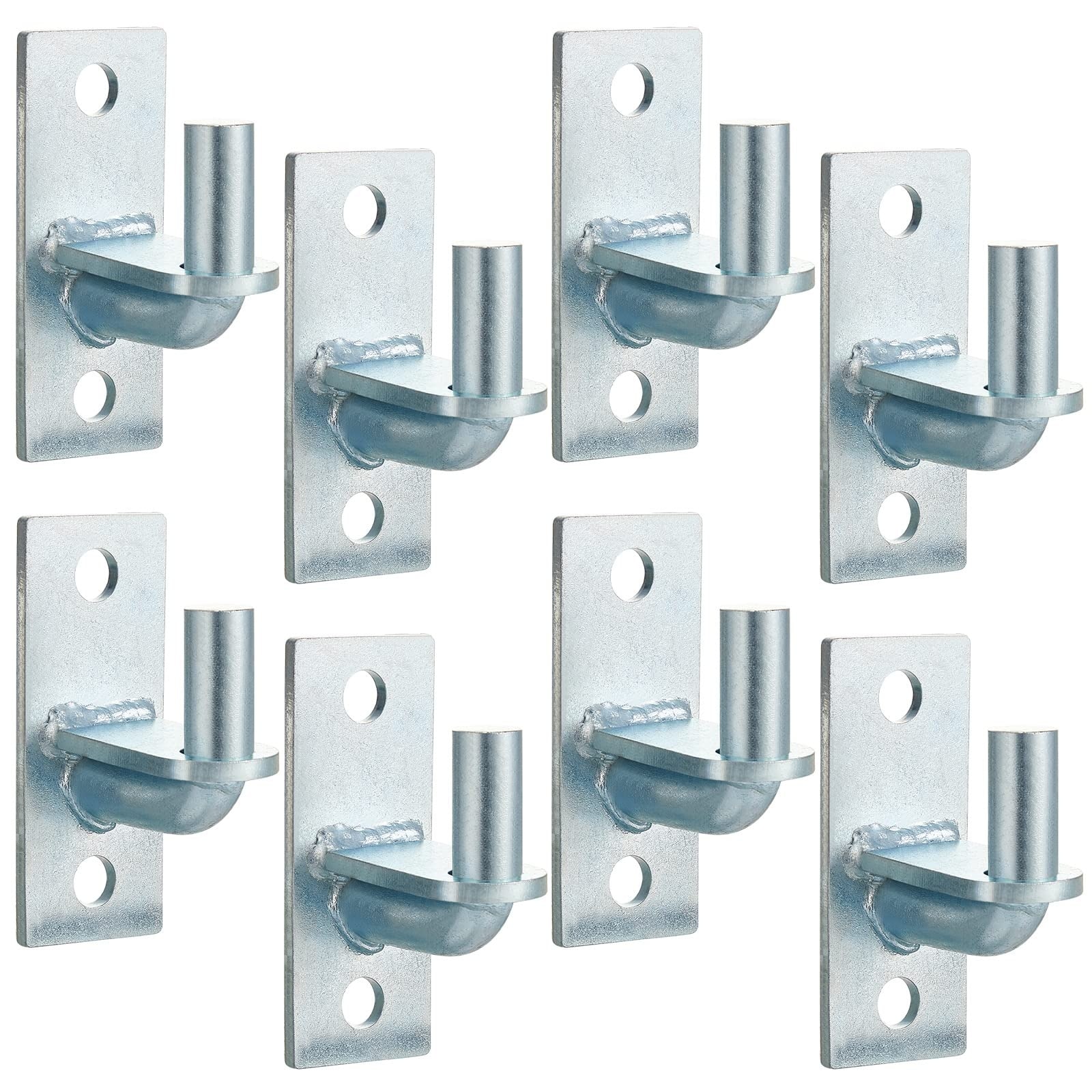 Etokfoks  4 ft x 6 ft Galvanized Steel Wall Mount Gate Hinges 8 Pack for Barns Fences Sheds 5 8 in Pin