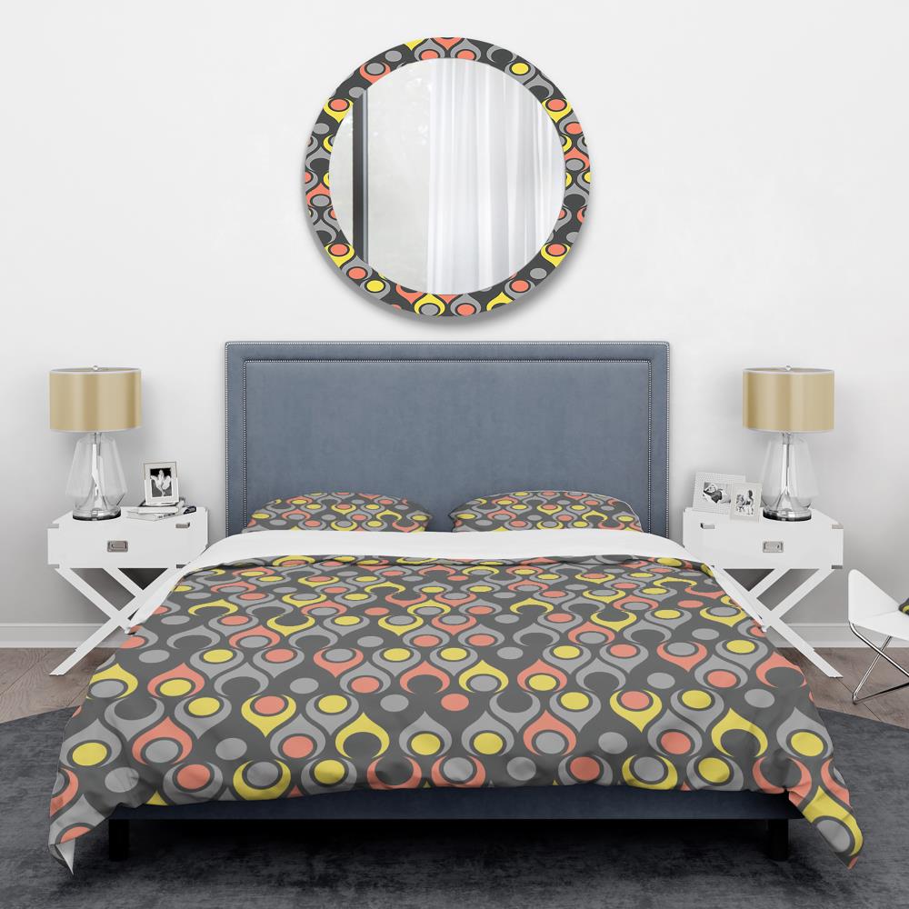 Designart BED24406-K 3 -Piece Grey King Duvet cover Set