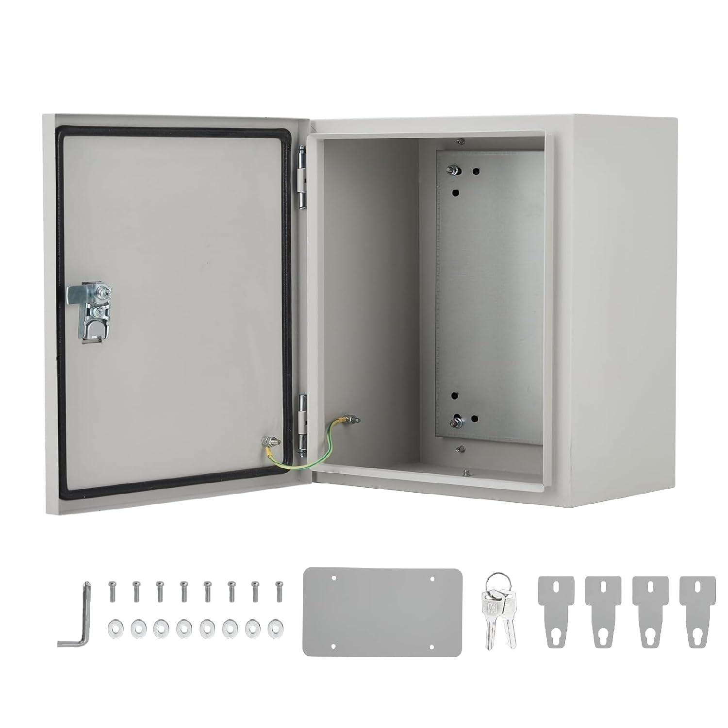 GAOMON 12x10x6 Outdoor Electrical Enclosure Box NEMA 4X IP67 Waterproof Steel Junction Box with Lock Mounting Plate and 2 Keys for Indoor/Outdoor Use