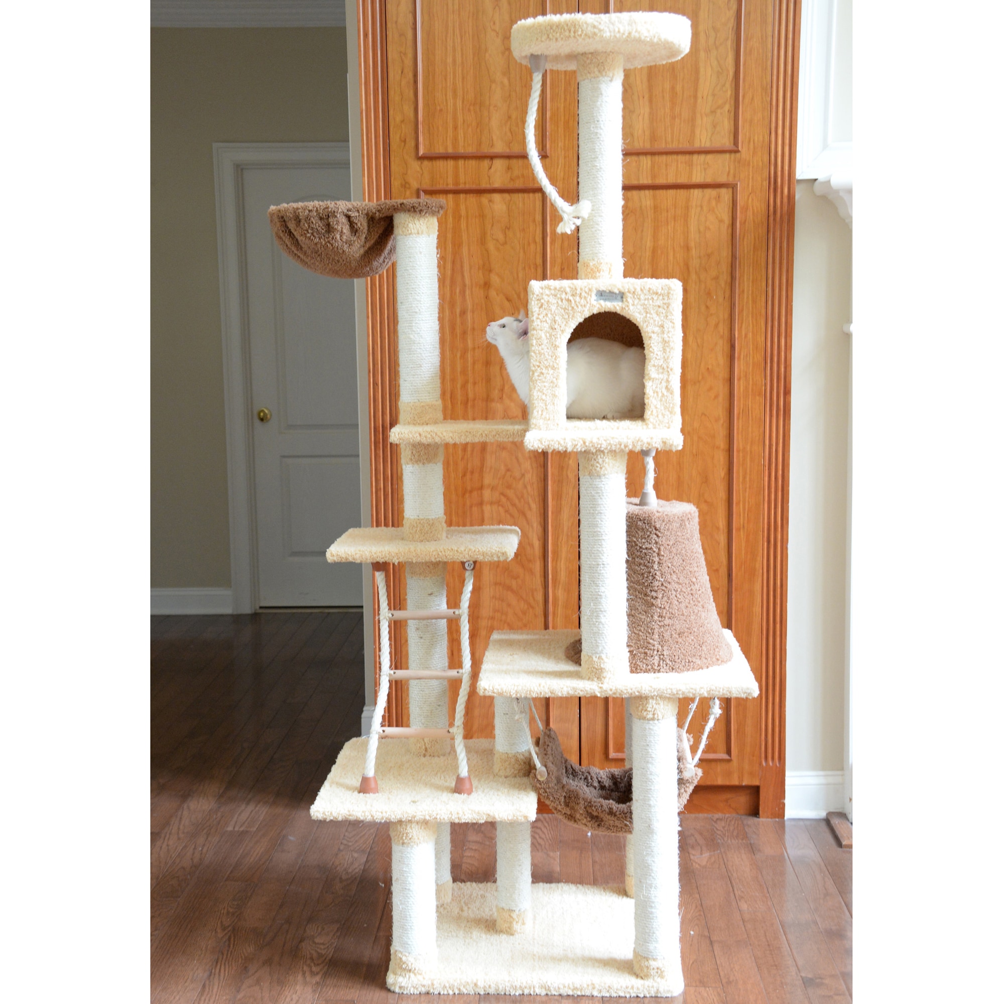 Armarkat 78-in x 26-in Brown Fleece Cat Tree in the Cat Trees ...