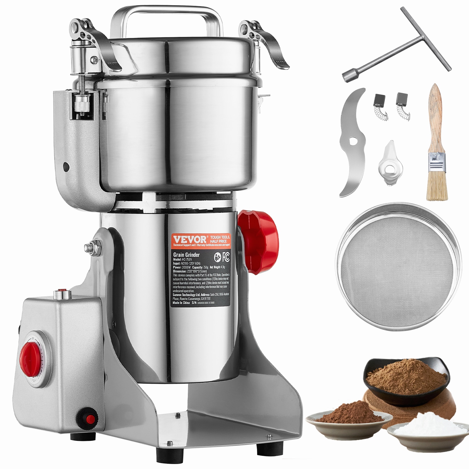 SKYSHALO QQJFXBDDWC609556RV0 2000 W Electric Grinder Commercial/Residential Course Grind Stainless steel Electric Meat grinder 2000 -Watt