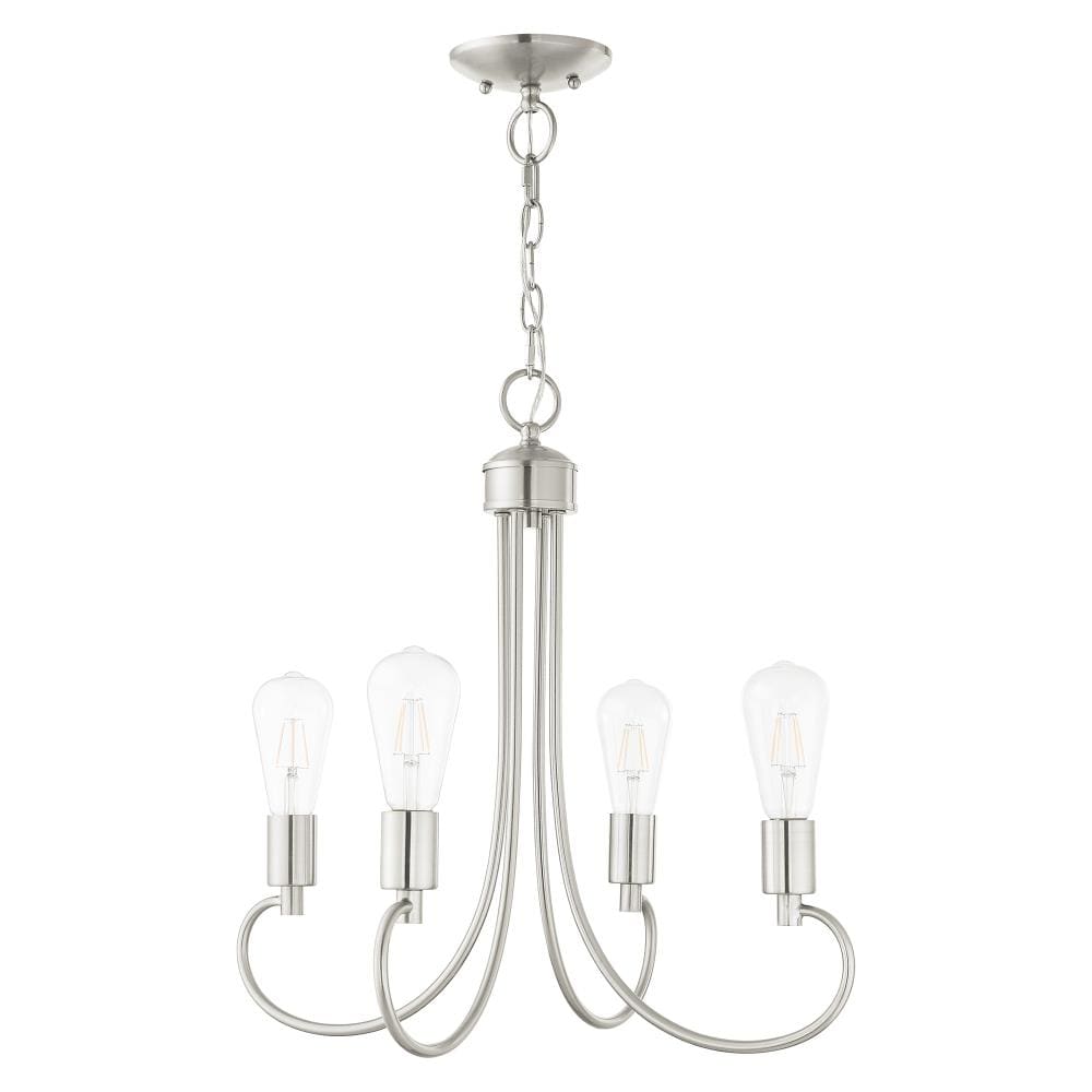Mini Bari 4-Light Brushed Nickel Crystal Chandelier