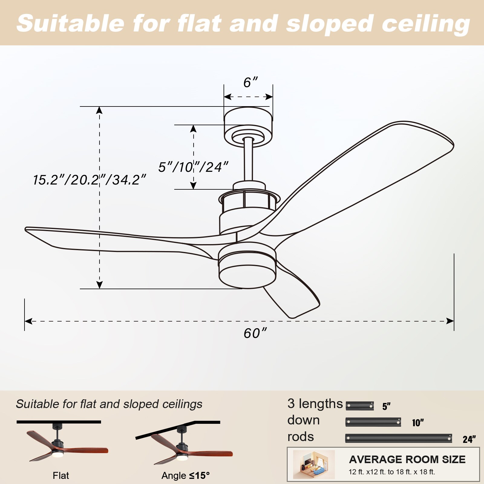 Sofucor LS-6005-BK-HTM-60-W Ceiling-Fans - View #8