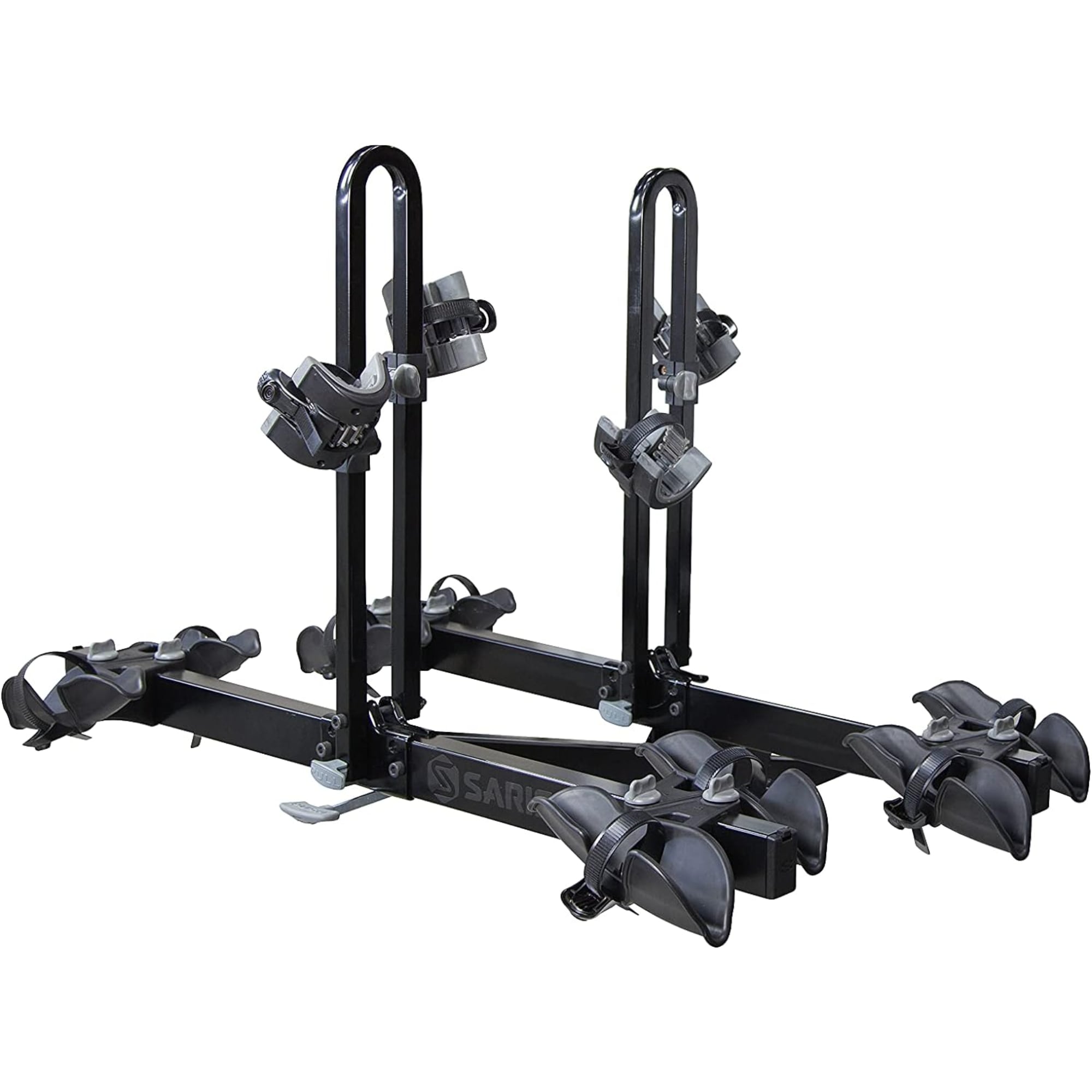 Saris Freedom 4-Bike Hitch Rack - Universal Fit - 2-Inch Receiver - 190 lb Capacity - Tilt Pedal Rubber in Black | SAR4414B