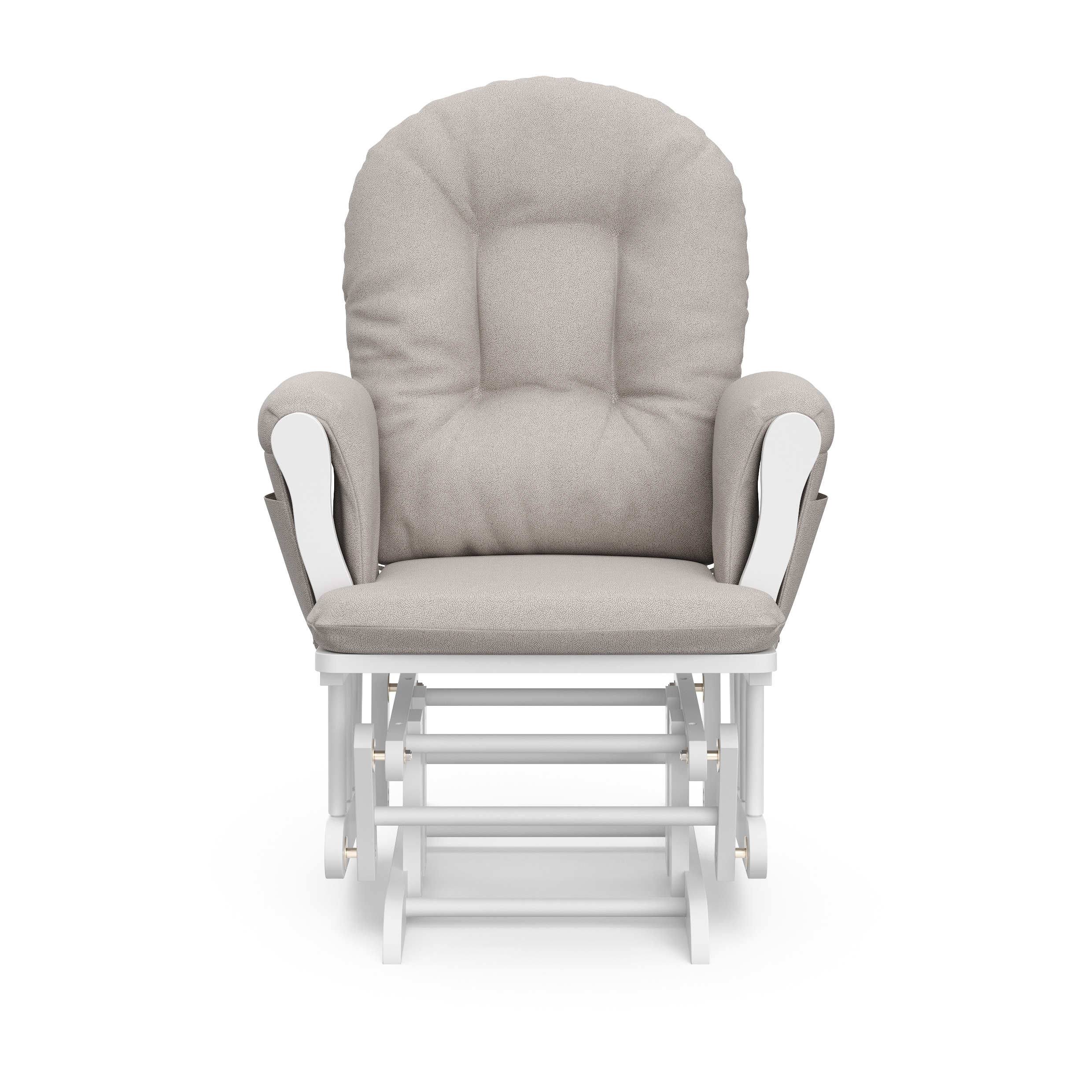 White and Taupe Swirl Glider with Ottoman Set