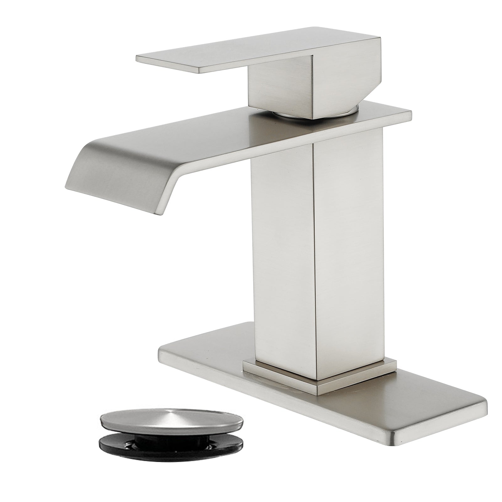 Boyel Living - Brushed Faucet SUS304 Waterfall Spout cUPC Cartridge 60cm Supply Line Pop Up Drain