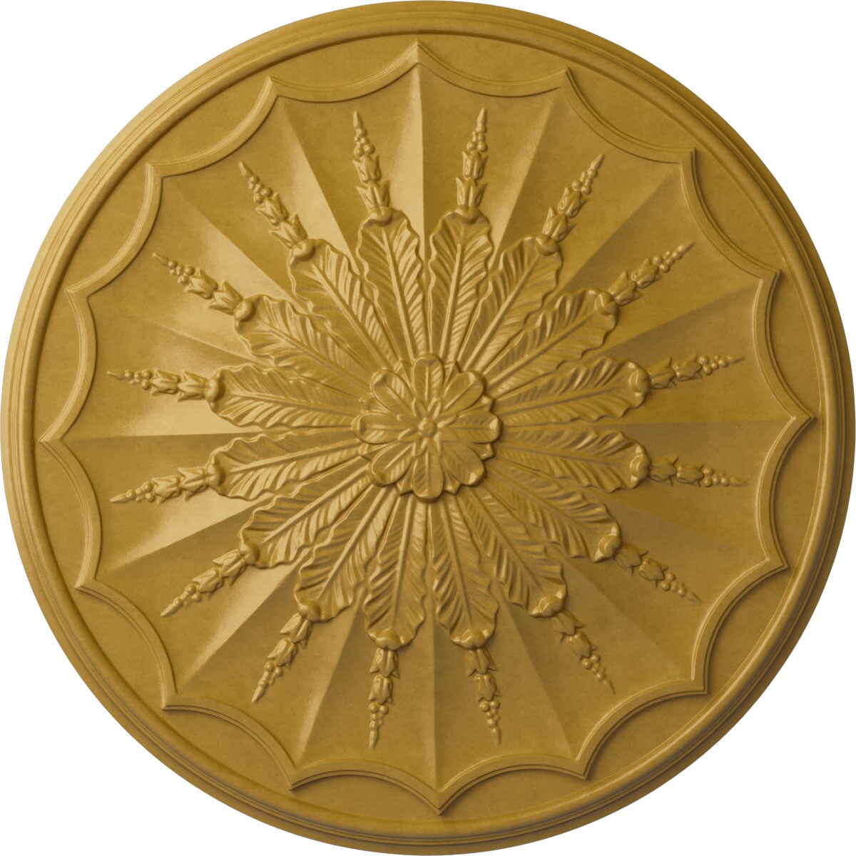 Ekena Millwork CM27ARIGS Artis 27.125-in W x 27.125-in L Painted Iridescent Gold Polyurethane Whole Ceiling Medallion
