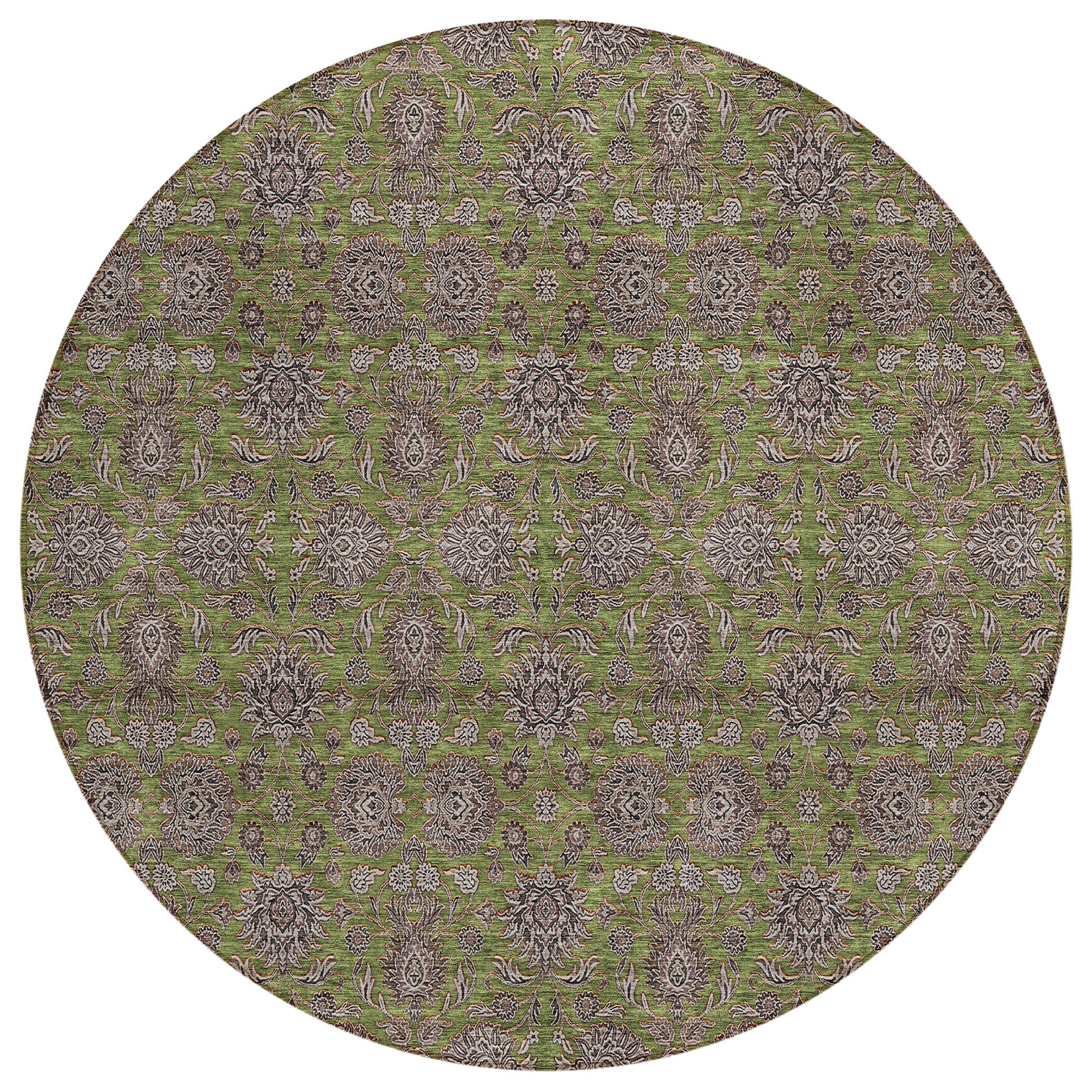 Addison Rugs ACN702OL8RO Chantille ACN702OL 8 x 8 (ft) Polyester Olive Round Indoor/Outdoor Geometric Machine washable Area rug