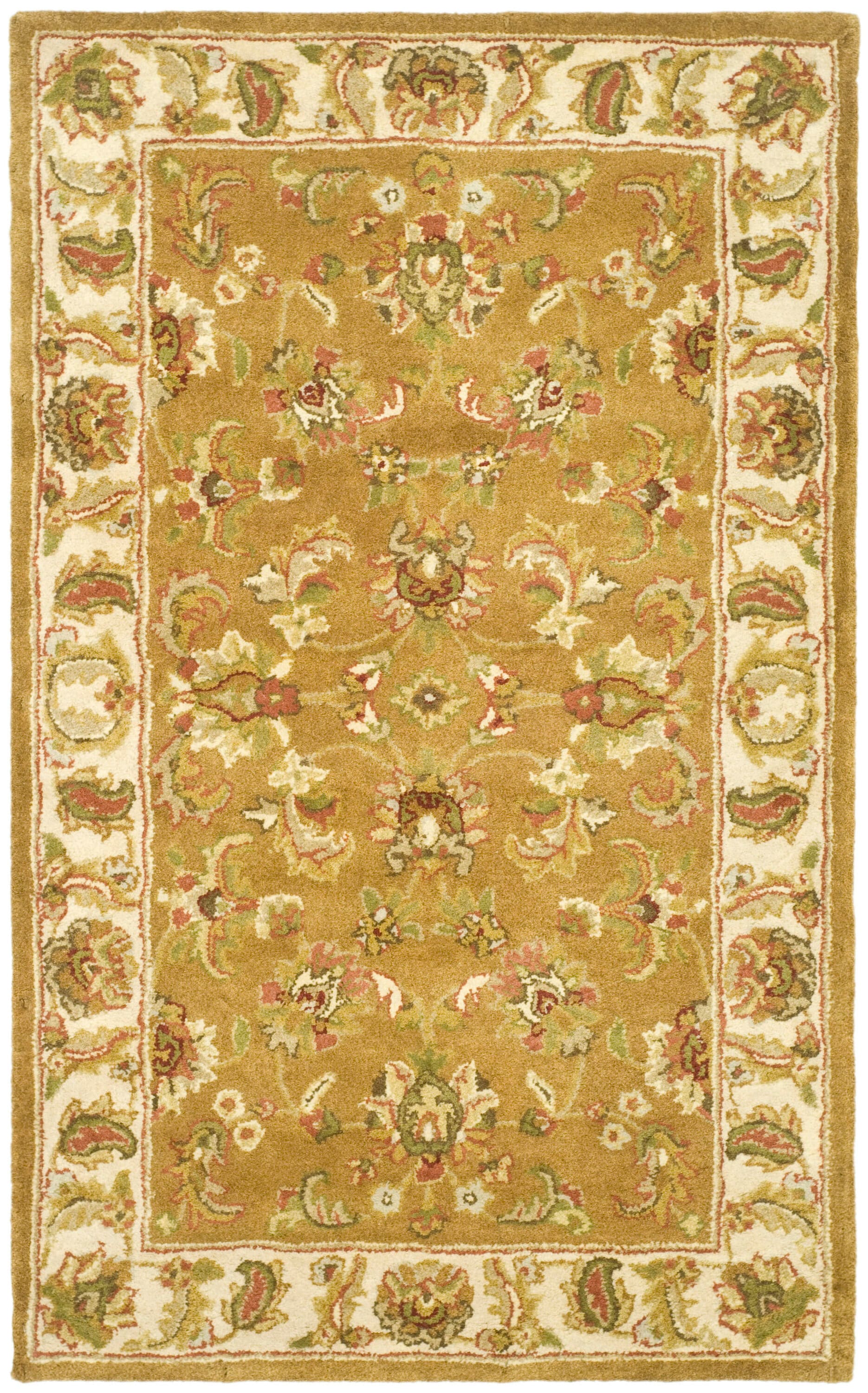 Elegant Heritage Ivory Wool 3' x 5' Hand-Tufted Area Rug