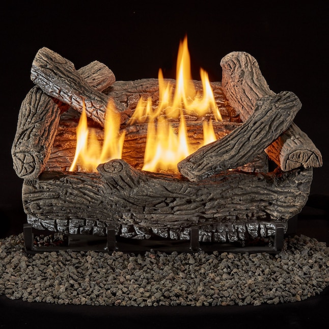 Gas Fireplace Logs Department At, Natural Gas Fire Pit Logs
