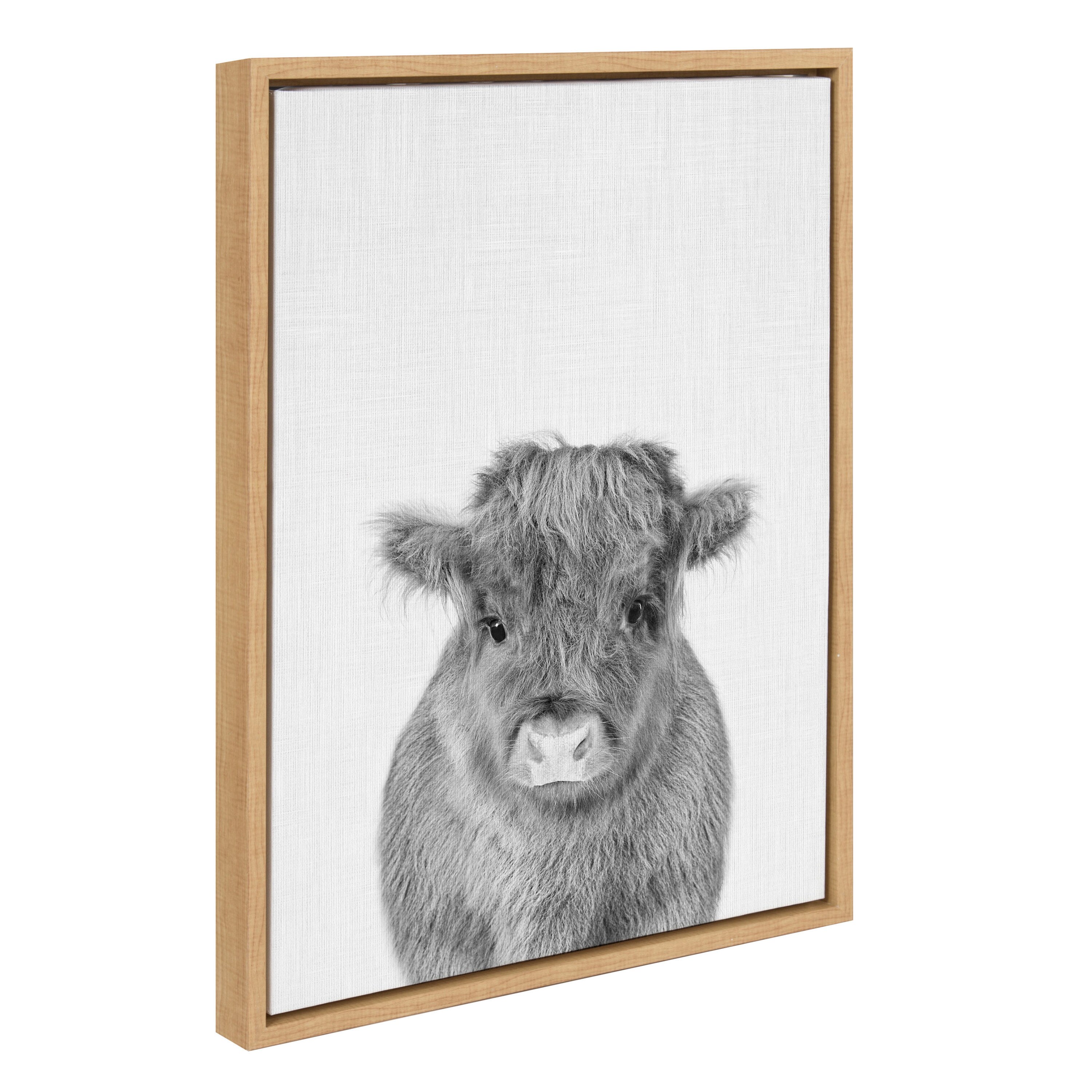 Kate and Laurel Calf Tai Prints Light Brown Framed 24-in H x 18-in W  Animals Print on Canvas in the Wall Art department at
