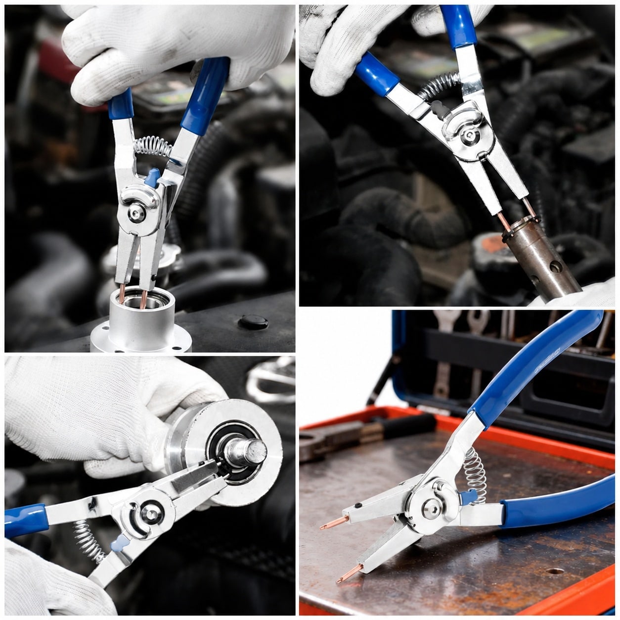 KHKFY 8 Inch Snap Ring Pliers with Interchangeable Tips Internal ...