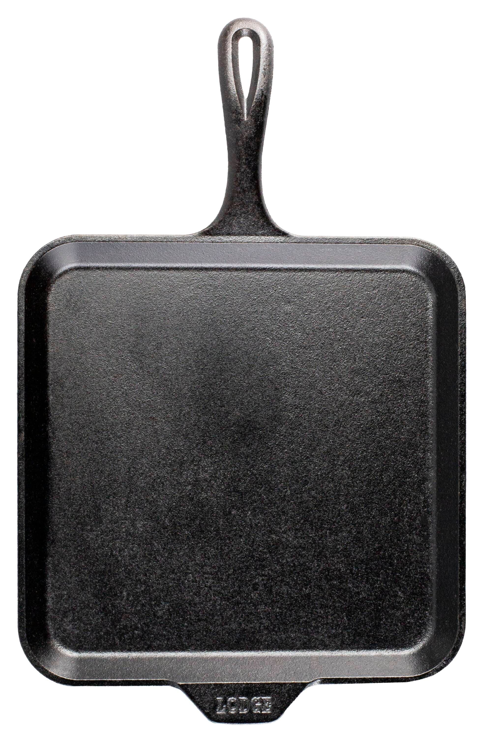 Lodge Cast Iron Cast Iron Griddle with Teardrop Handle, 17.25-in x
