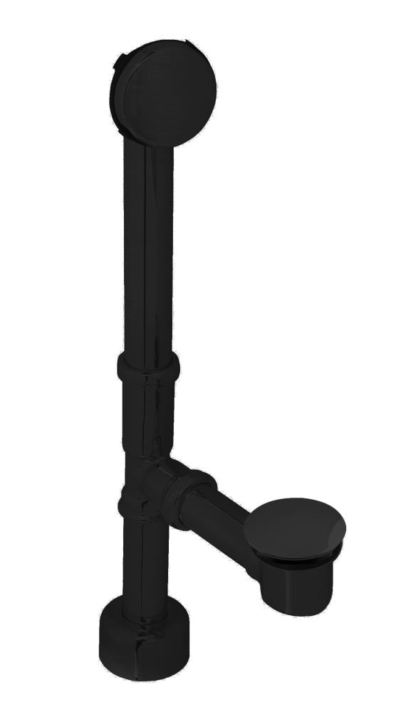 WESTBRASS D3251HK-62 Bath Waste and Overflow All Exposed European Illusionary Tip-toe, 14" Make-up, 17 Ga. Brass In Matte Black
