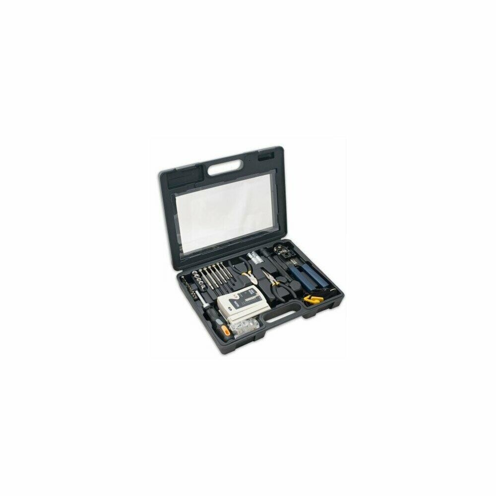 SkilledPower ZX9ASI5638 Accessory 50 Piece Computer Network Installation Tool Kit with Multi-Module Cable Tester