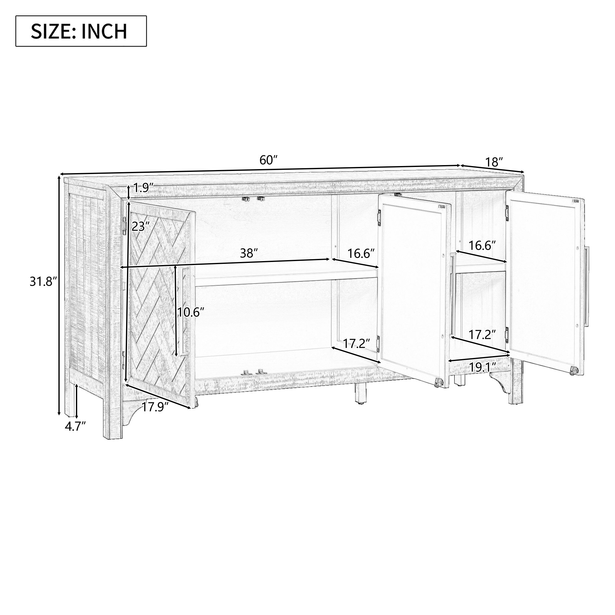 Bella Depot BDS-531505E Dining-Kitchen-Storarge - View #6