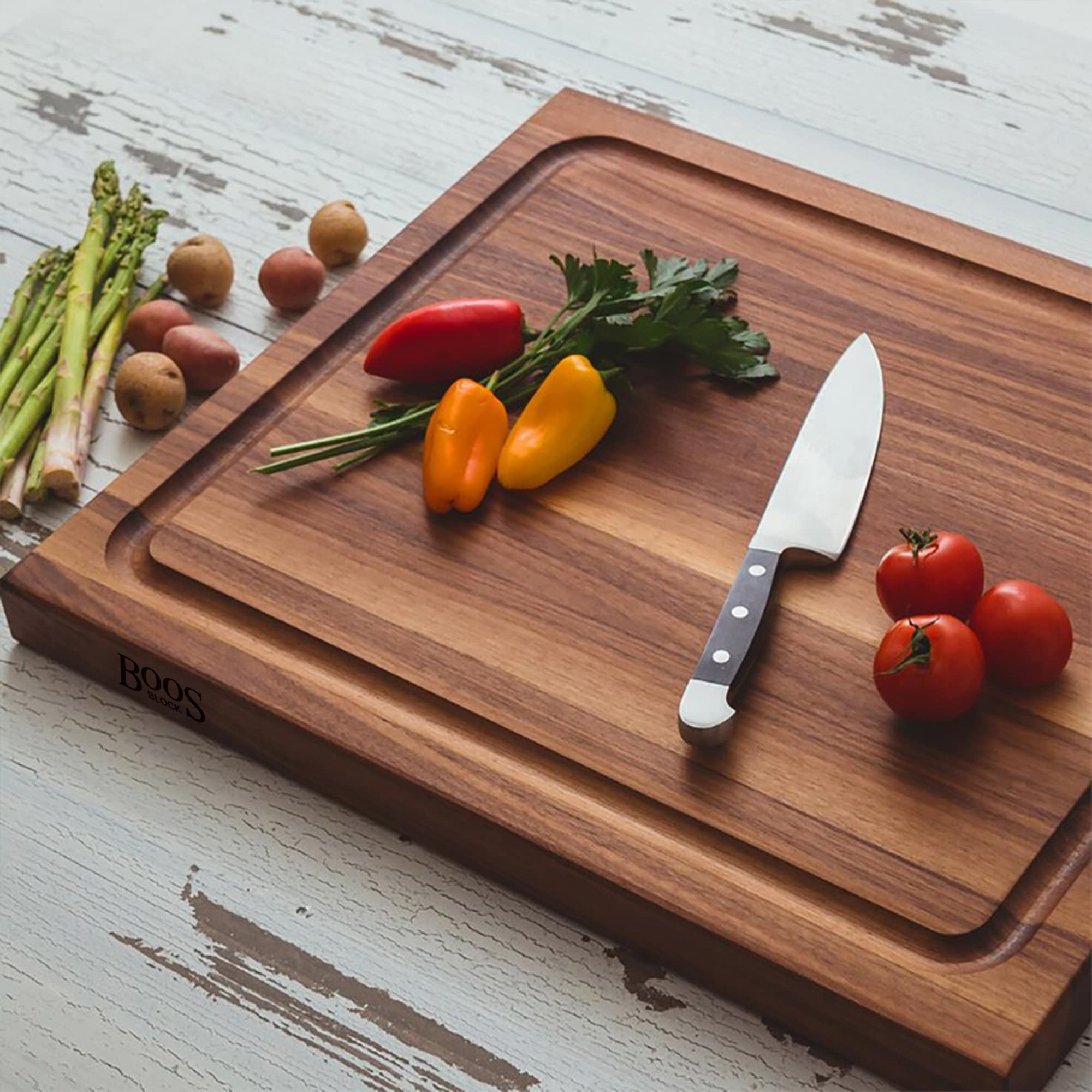 John Boos BBQ Collection Reversible Wood Cutting Board with Juice Groove - Thumbnail 2