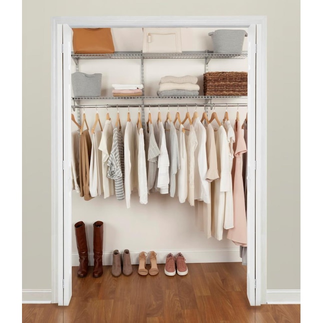 Rubbermaid FastTrack 3-ft to 6-ft x 12-in Satin Nickel Wire Closet