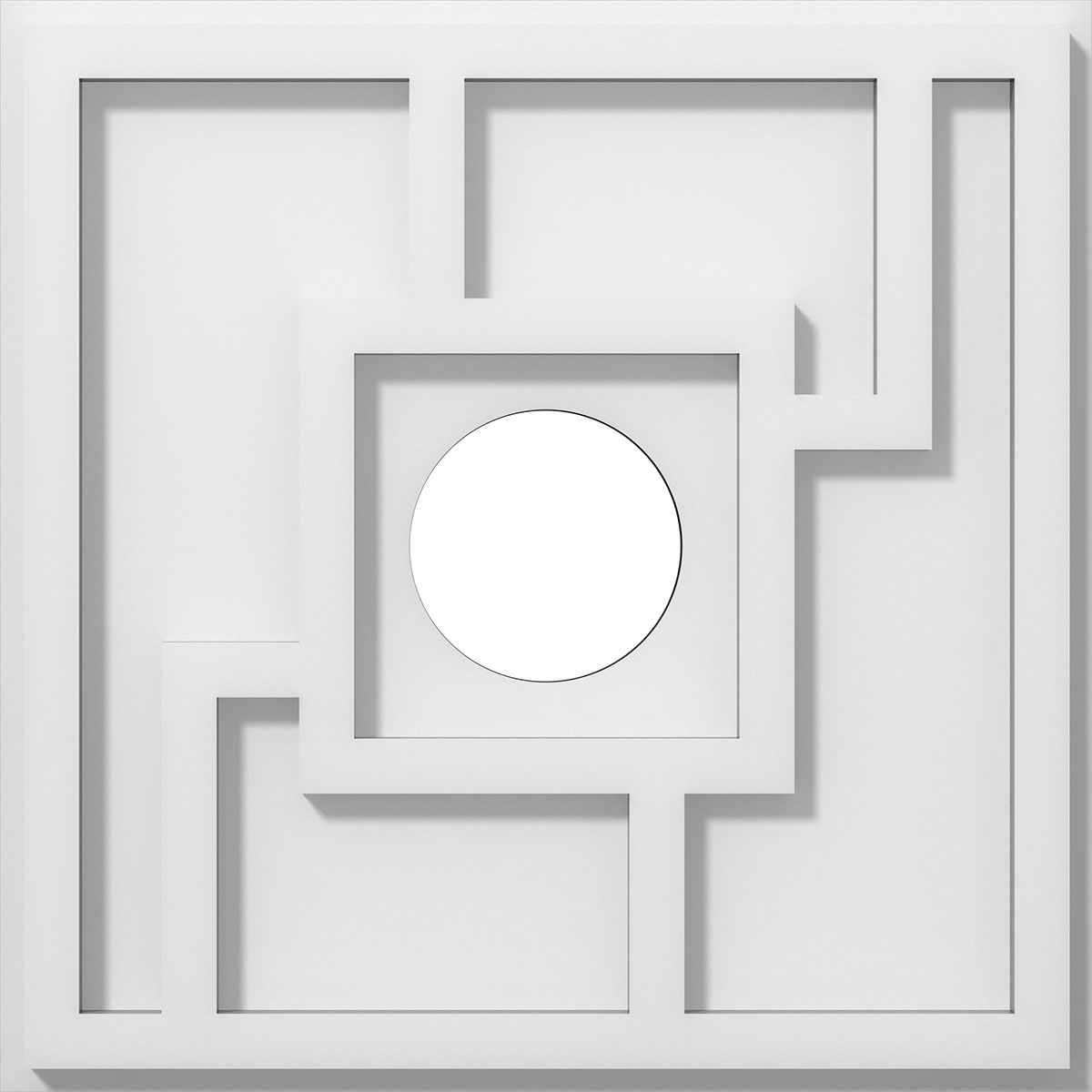 Ekena Millwork CMP12KX-03000 Knox 12-Inches W x 12-Inches L Contemporary White PVC Whole Ceiling Medallion