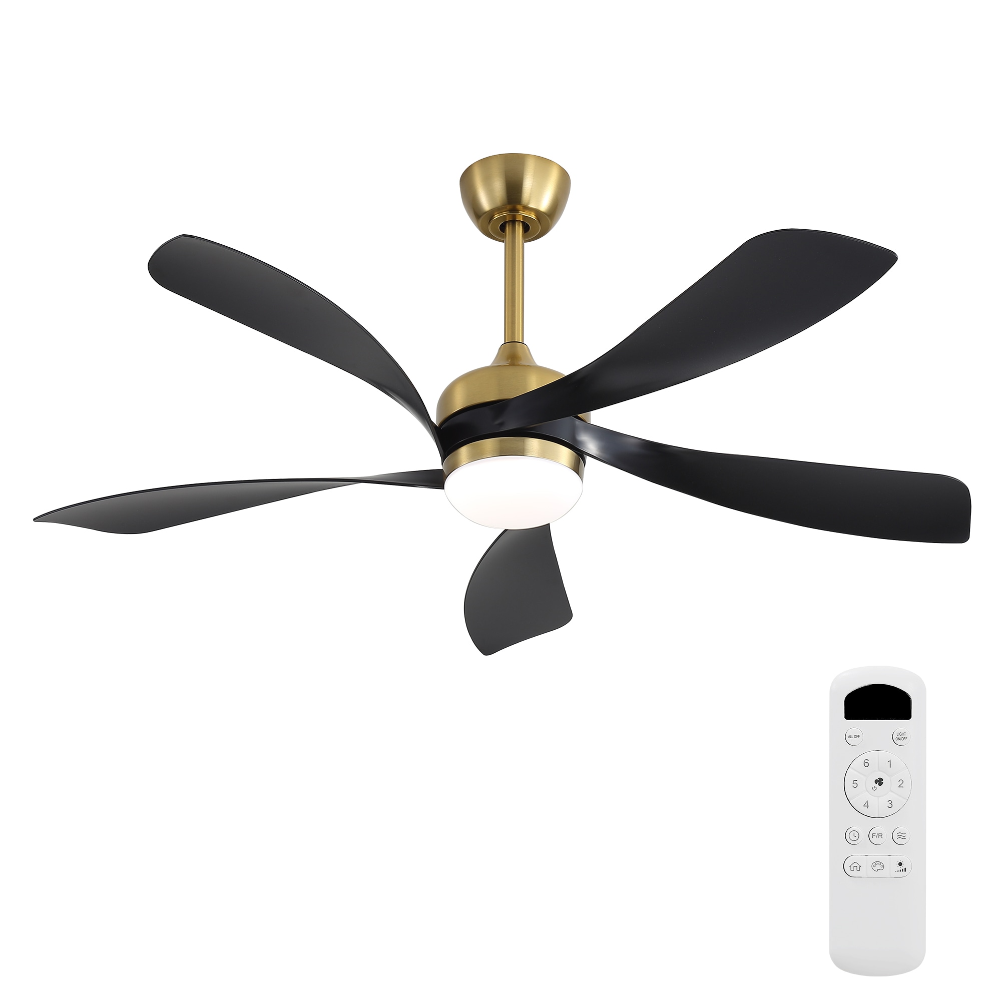 JUSHUA XJ 52 Inches Ceiling Fan with Light Remote Control Adjustable Dimmable Lighting and Silent DC Motor