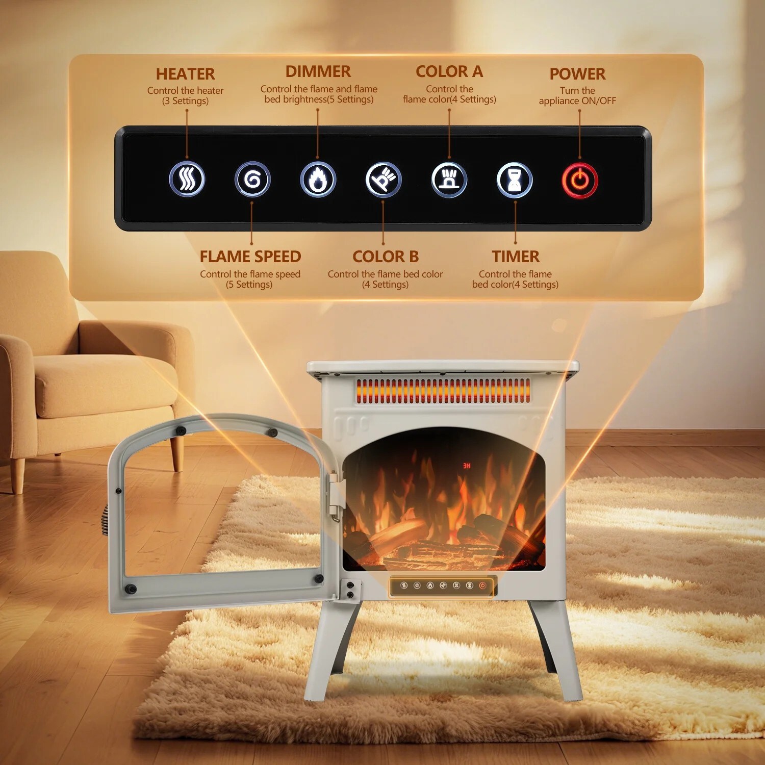 Antarctic Star LSAS-S180SDBEI Electric-Fireplaces - View #5