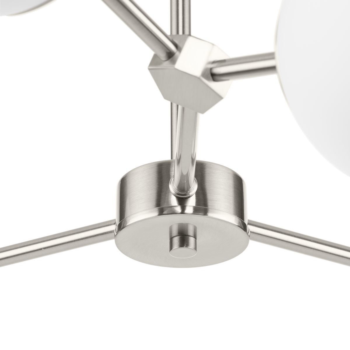 Haas Brushed Nickel 6-Light Chandelier with Opal Glass Globes