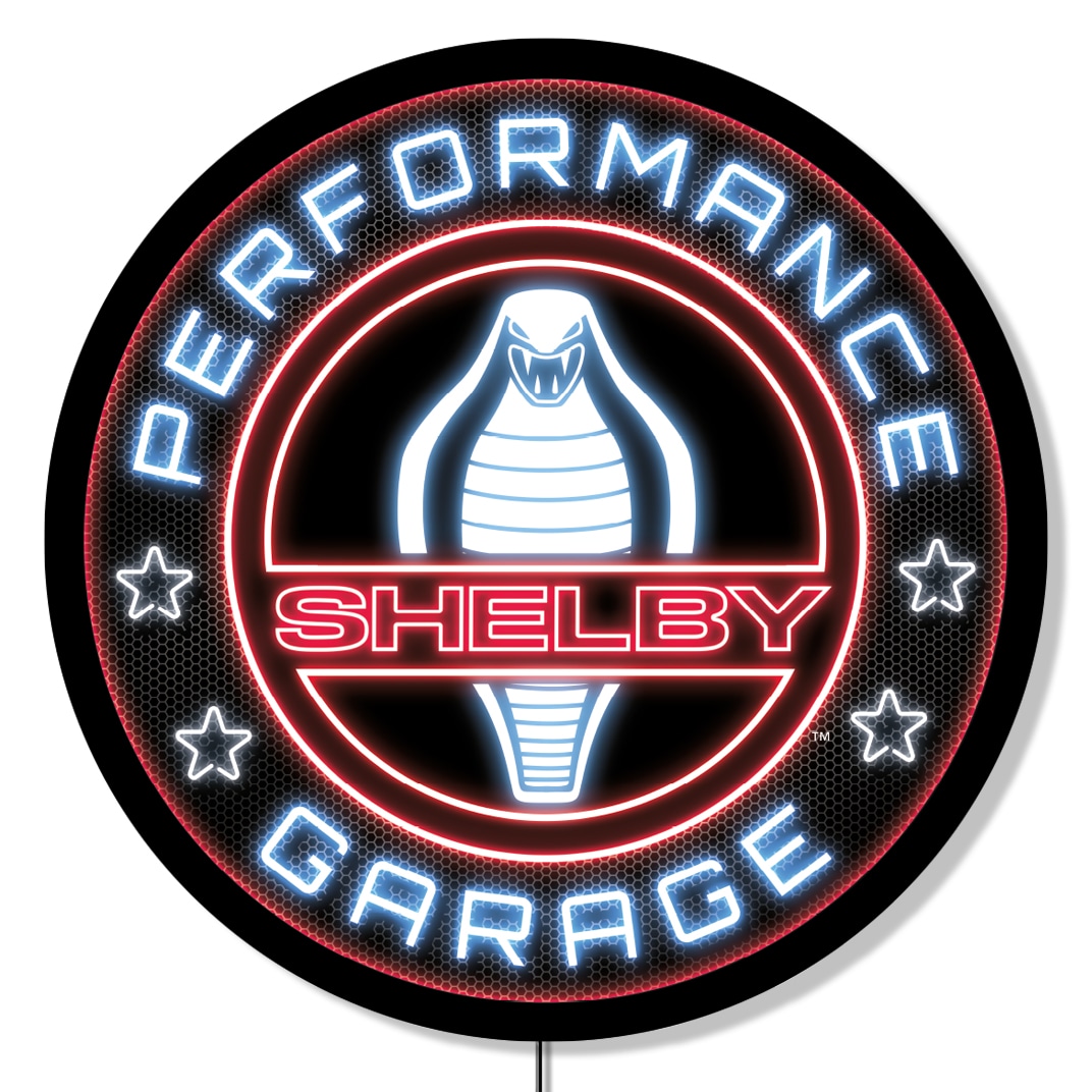 Desperate Enterprises LEDSHGARAGE Backlit LED Sign -Shelby Flag Natural 23-Inches H x 23-Inches W Vintage/Retro Sign