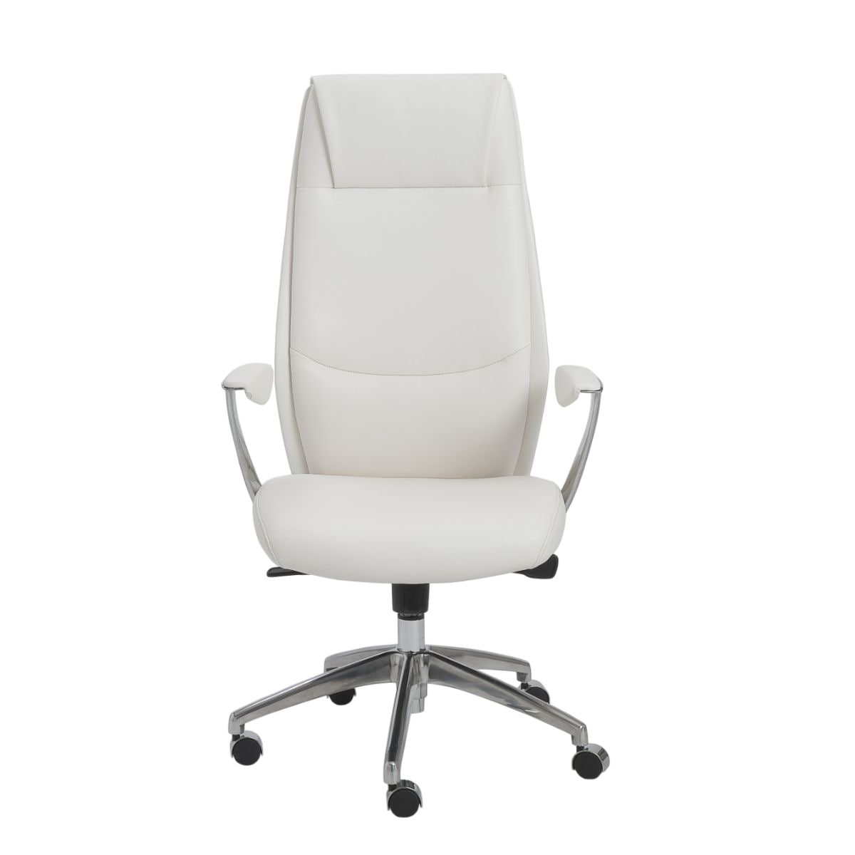 HomeRoots 370508 Amelia White Contemporary Adjustable Height Swivel Faux Leather Task Chair