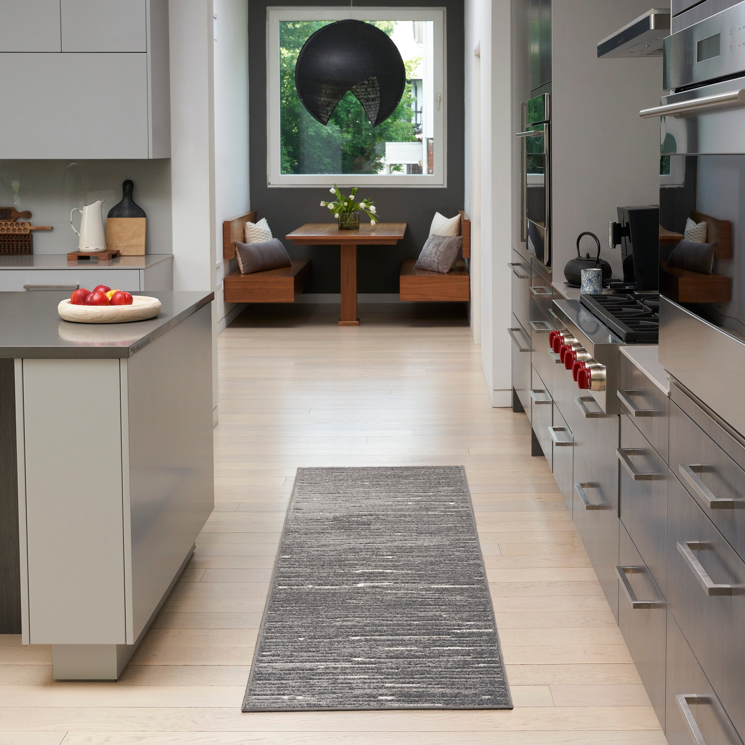 Nourison Home 099446984739 Casual 2 x 6 (ft) Polypropylene Grey Rectangular Indoor Abstract Runner rug
