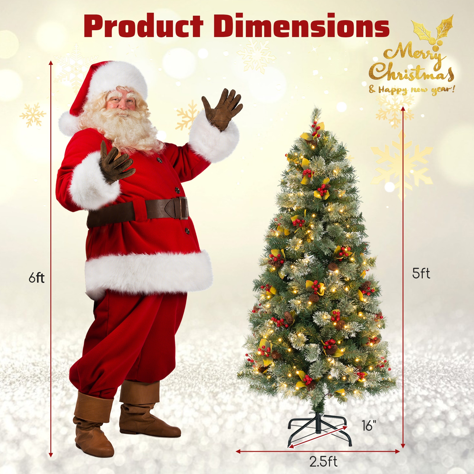 WELLFOR TX-HGY-10009US Artificial-Christmas-Trees - View #8