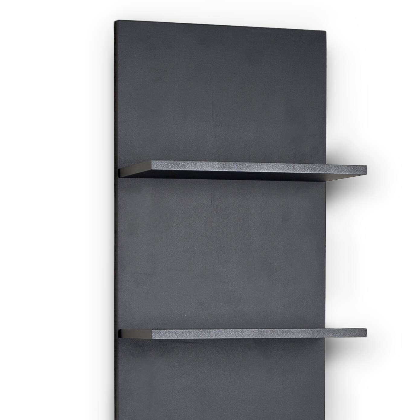 6 Hook Amelia Wall Shelf with Hanging Rod Black/Rustic - Danya B.