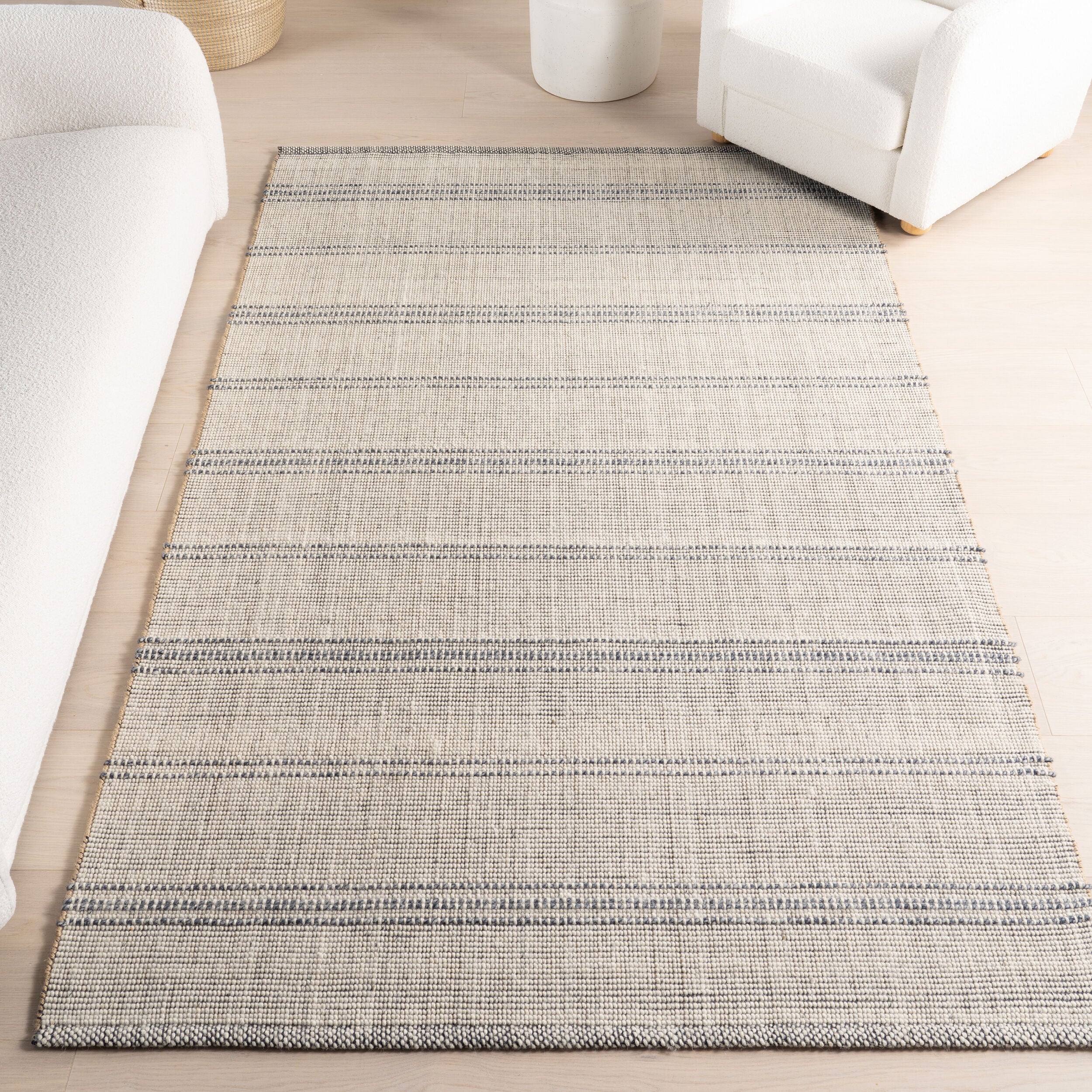 nuLOOM 200HMSB02A-508 Garnet Striped Wool 5ft. x 8ft. Ivory Area Rug