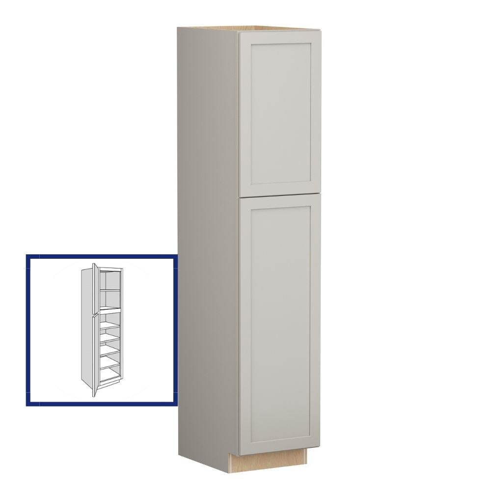 Shenandoah PRO Express SPE 90MYS-63115 Breckenridge 18-in W x 96-in H x 24-in D Stone Full Overlay Pantry Fully assembled Plywood Cabinet (Recessed Panel Shaker)