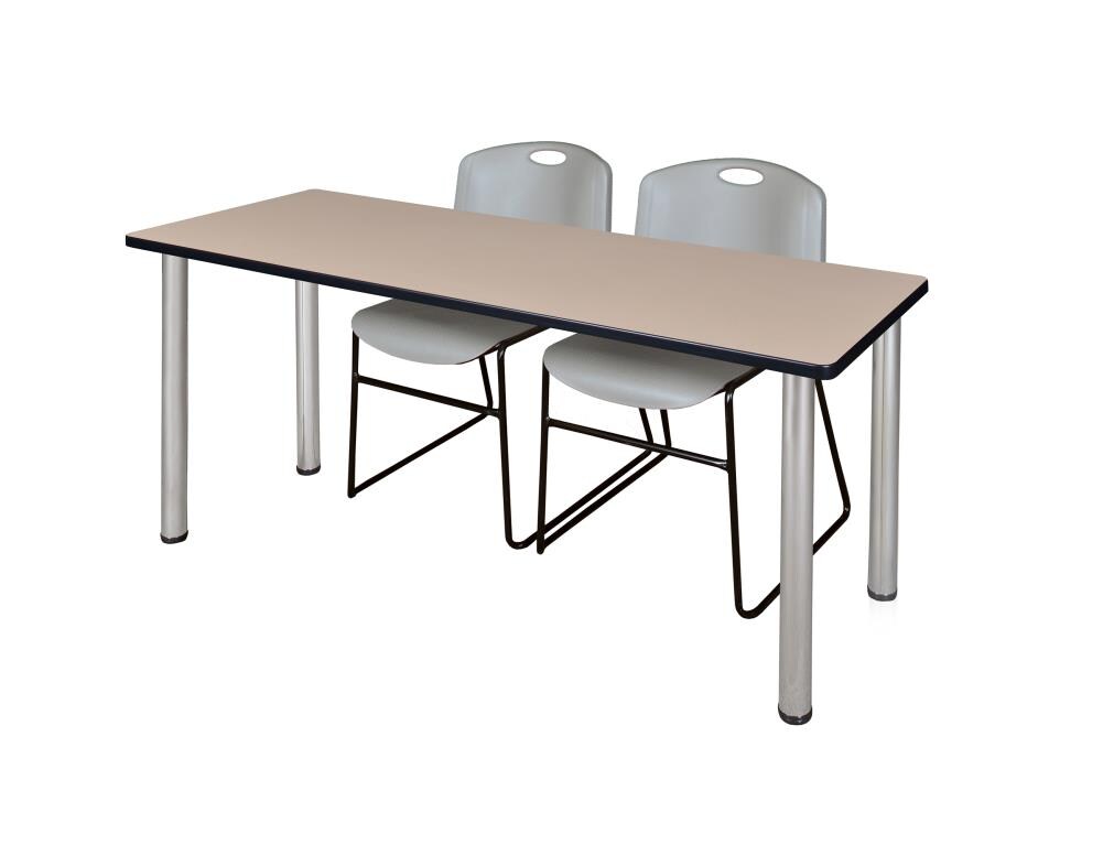 Regency MT6624BEBPCM44GY Training Off-white 4-Person Training Table (66-in W x 29-in H)