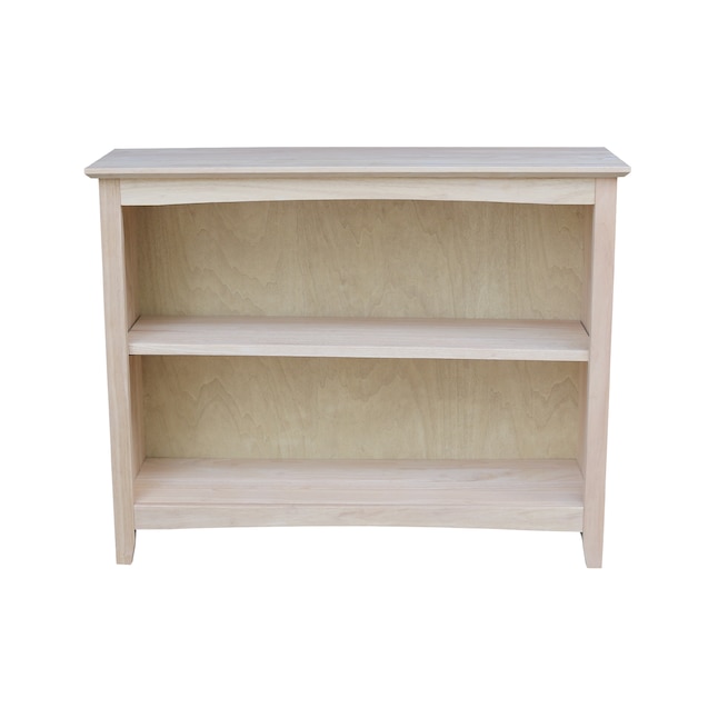 International Concepts Unfinished Wood, Short And Wide Wooden Bookcase