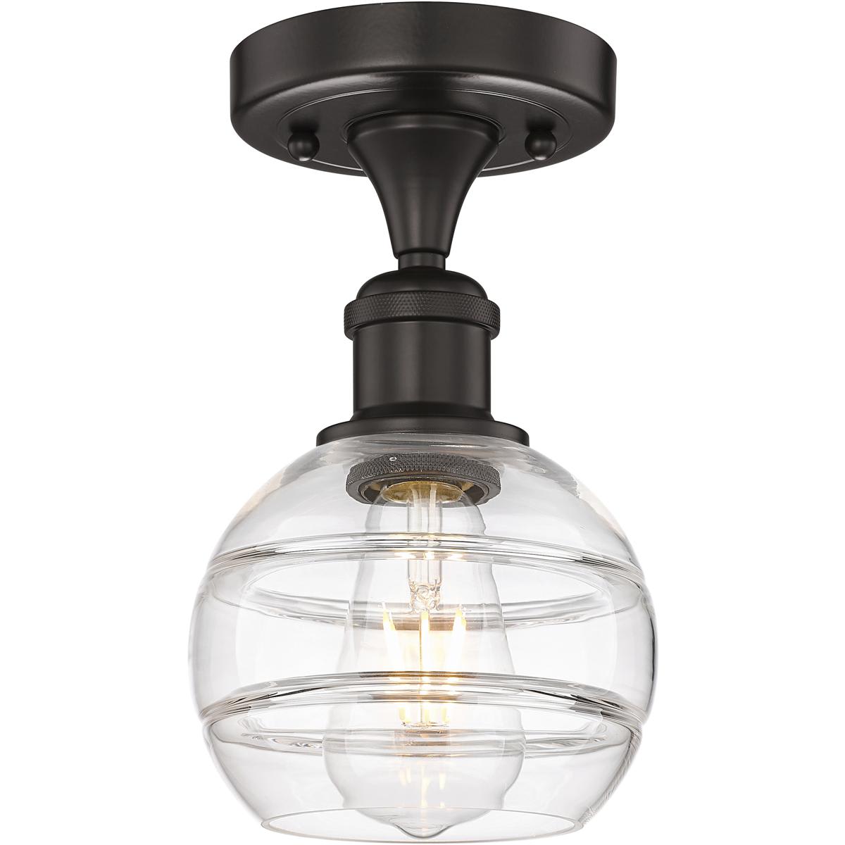 Innovations Lighting 2674989 616-1F-OB-G556-6CL Edison Rochester Semi-Flush Mount