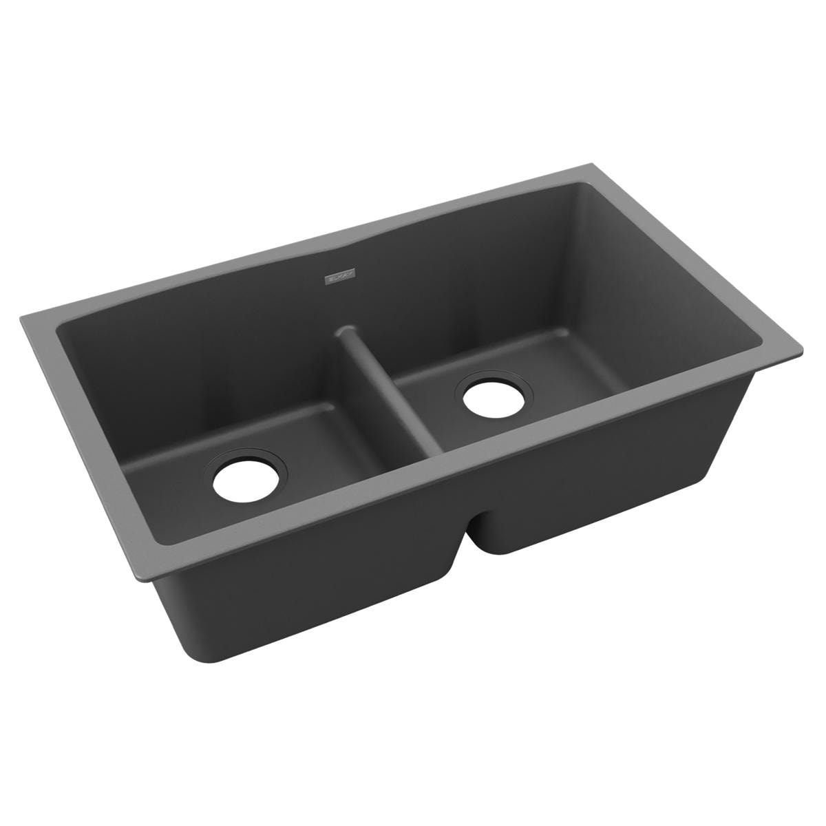 Elkay ELGDULB3322GY0 Undermount 33-in x 19-in Quartz Double equal bowl Kitchen Sink