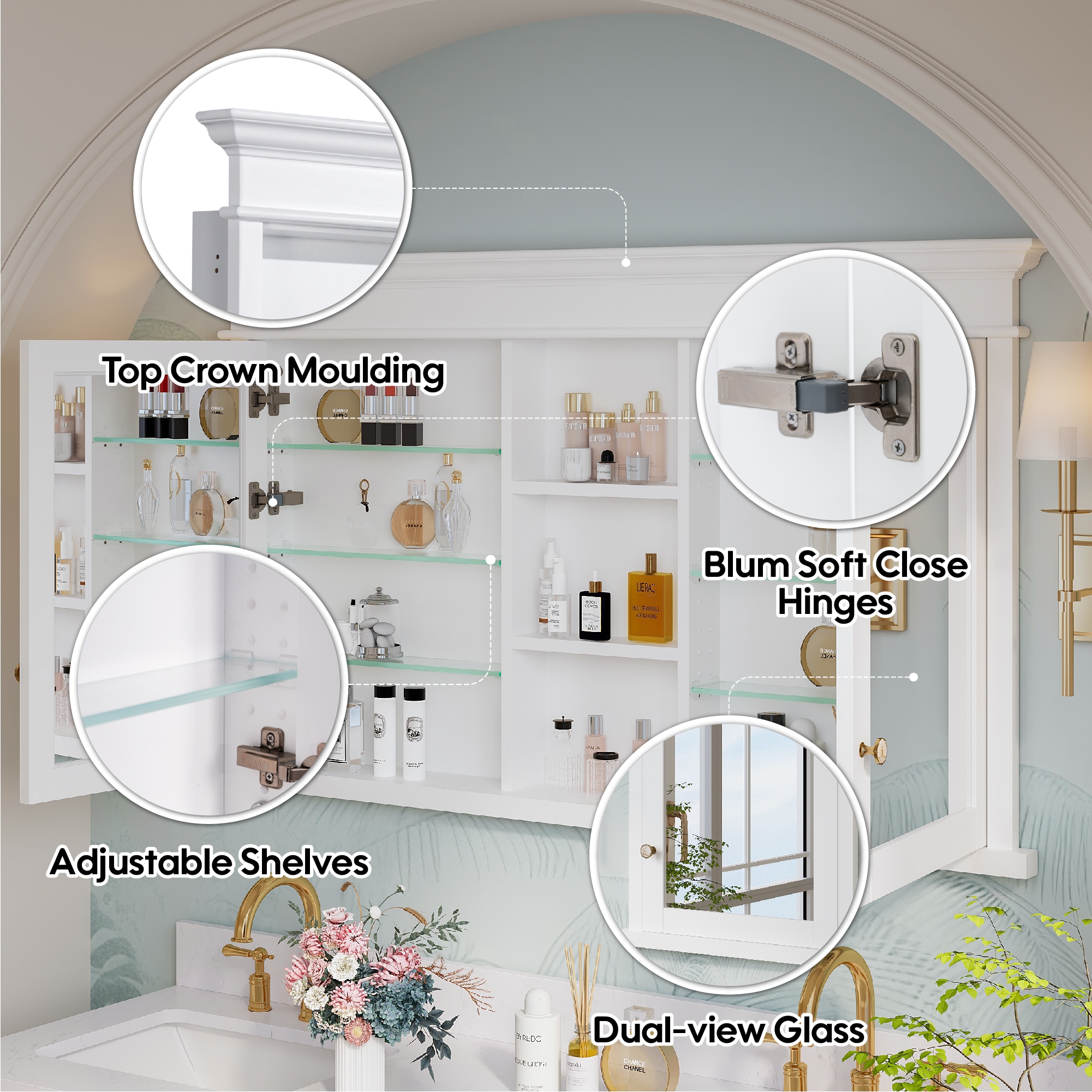WELLFOR BCB1924BRE -WF Bathroom-Medicine-Cabinets - View #6