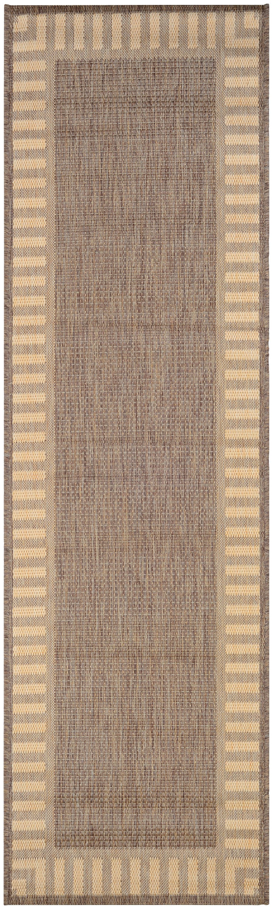 Couristan Recife Wicker Stitch Cocoa-Natural 6 ft. x 9 ft. Indoor
