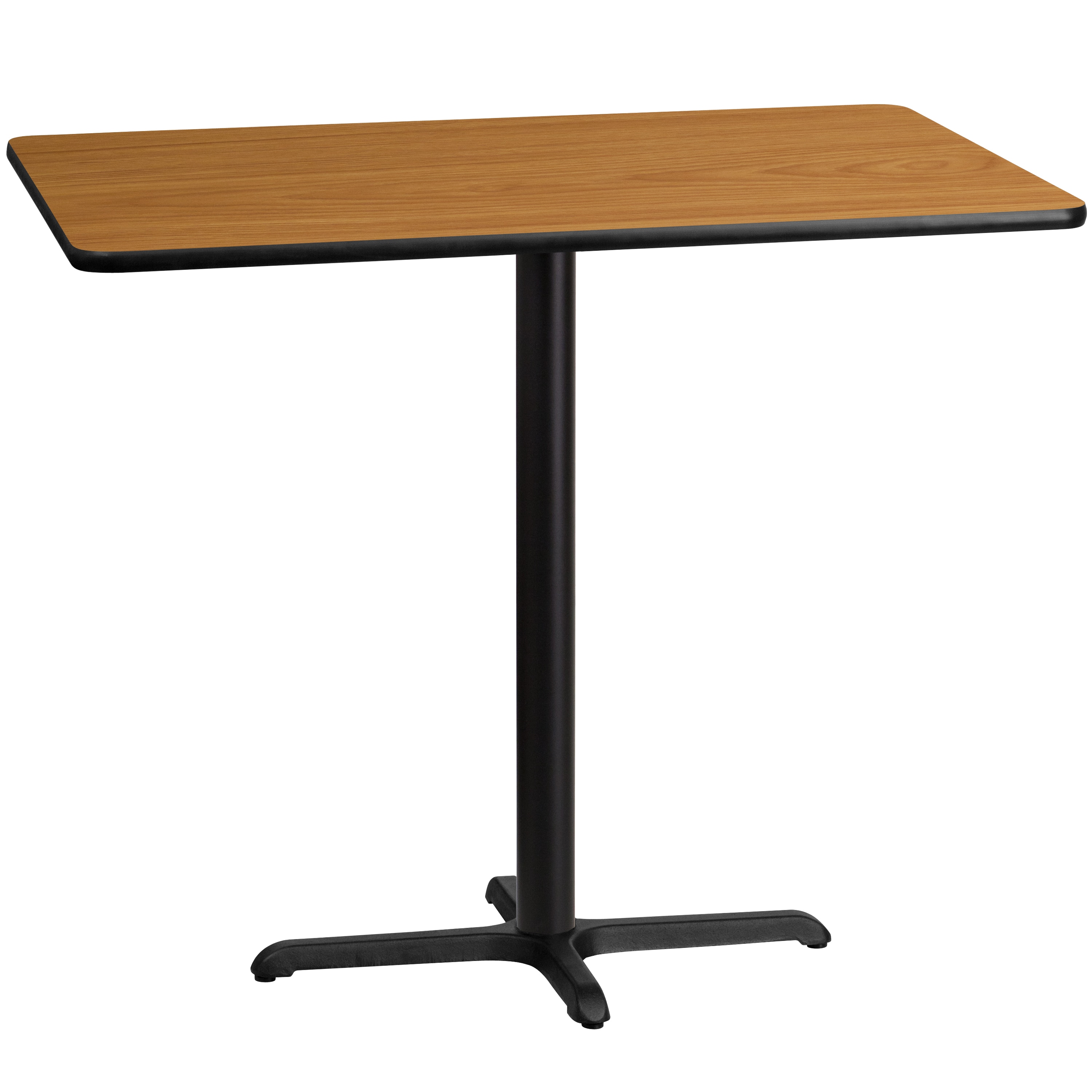 Flash Furniture 889142007340 Natural Contemporary/Modern Bar Table, Wood veneer with Black Metal 48-Inches L x 43.13-Inches H