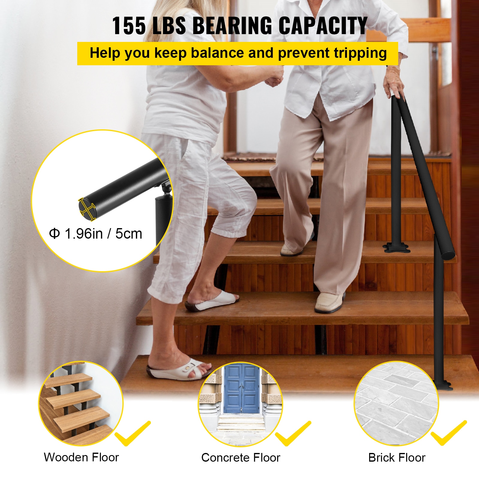 VEVOR SNLZSLZYGL5FT1GTPV0 Interior-Stairpart-Railing - View #5