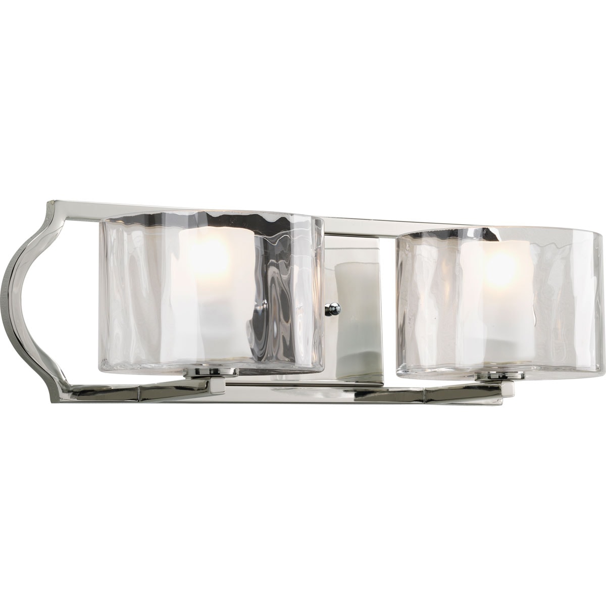Progress Lighting P3076-104WB Caress 18.43-in 2 -Light Polished Nickel Modern/contemporary Vanity light
