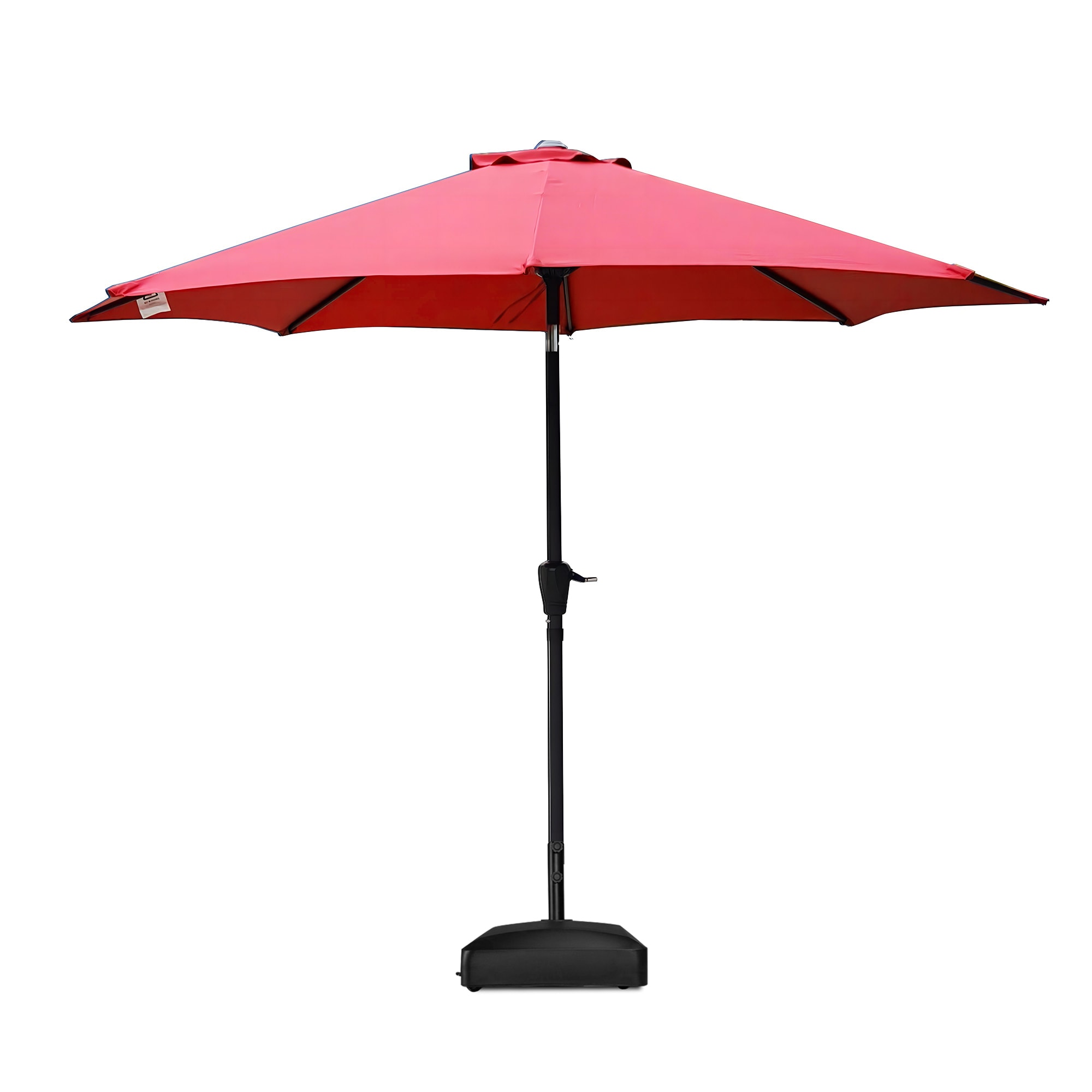 Sunrinx MG1-20-ZBGS 9-Feet Steel Red Push-button Tilt Market Patio Umbrella with Base