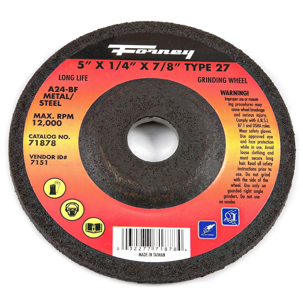 Forney 71878 Grinding Wheel 5-Inches Aluminum oxide Grinding wheel