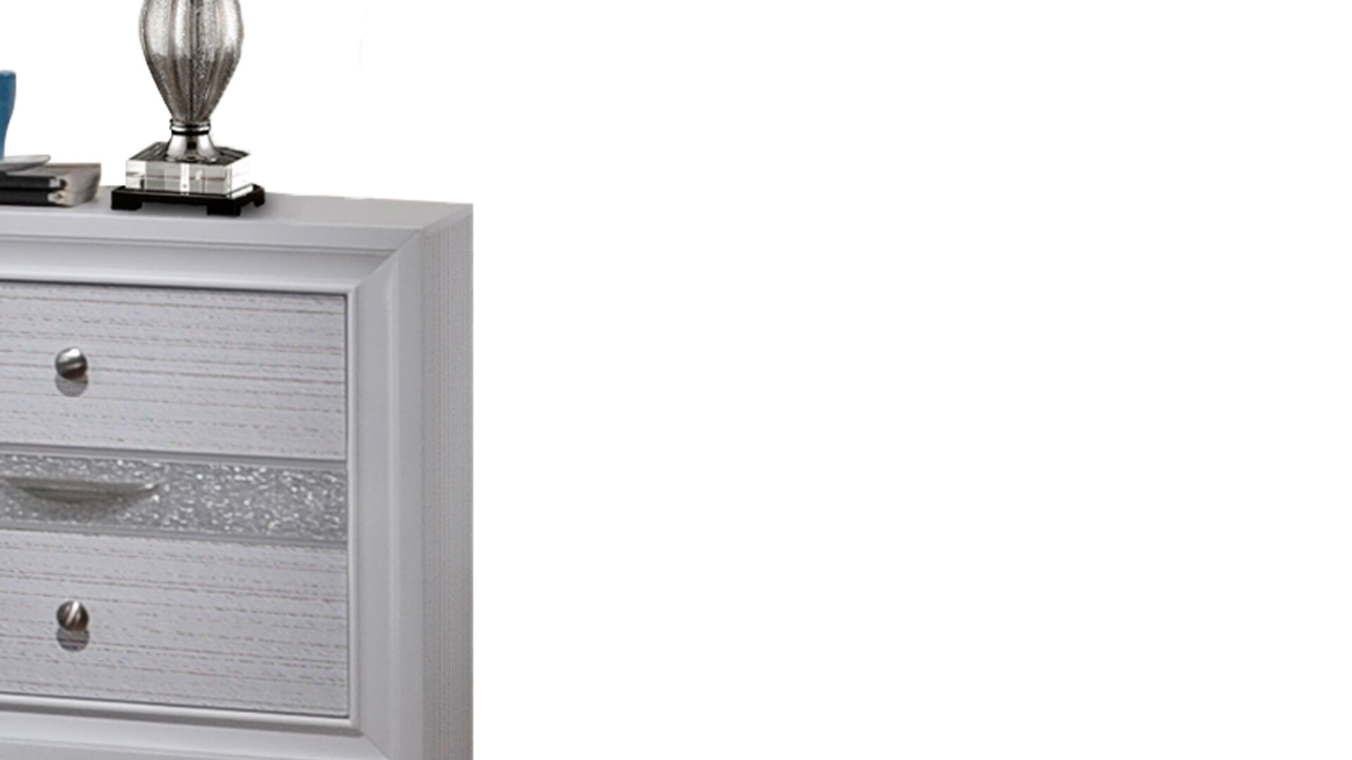 Matrix Traditional 2-Drawer White Wood Nightstand with Jewelry Tray