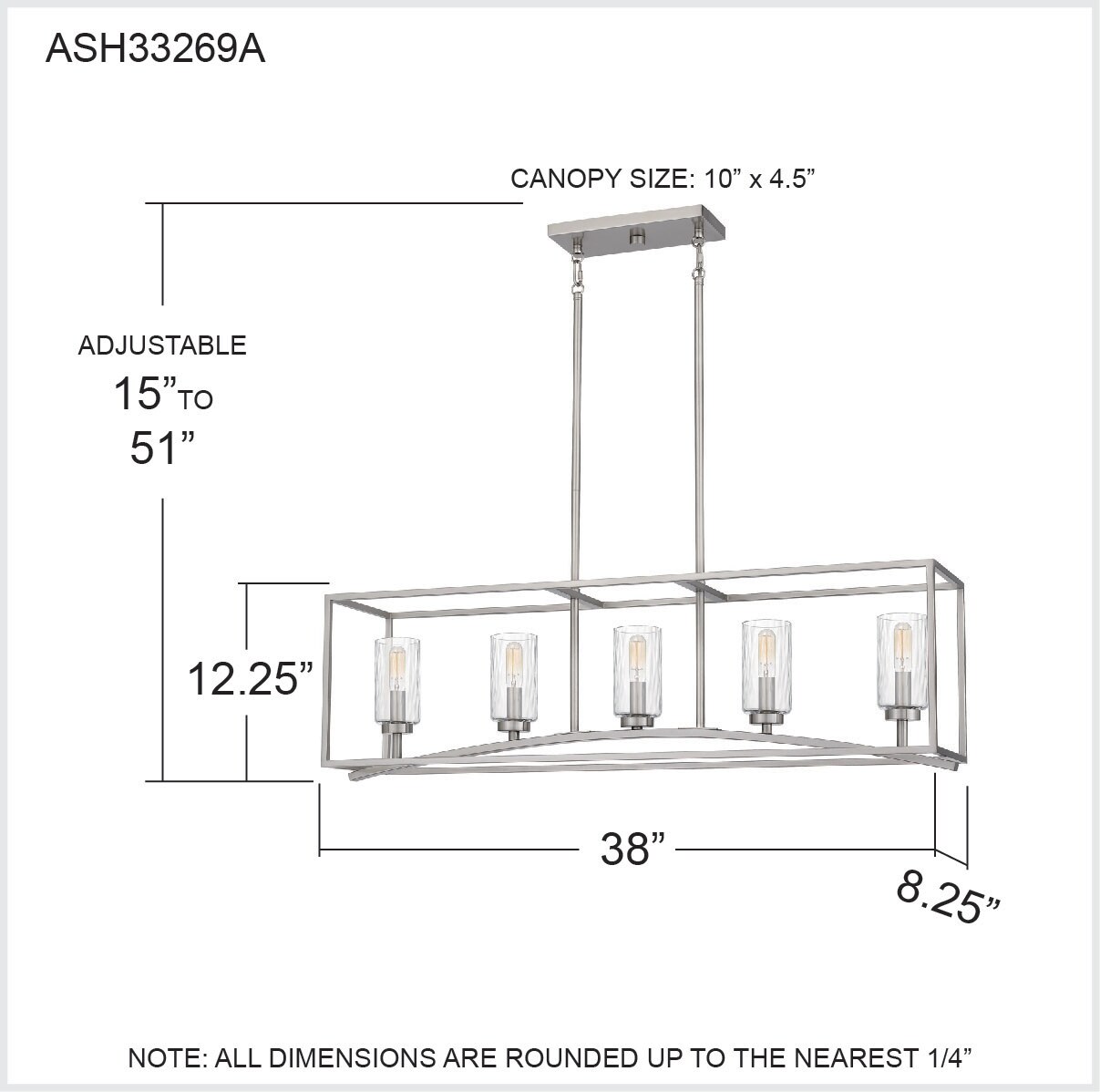 Ashley Harbour Grovewood 5-Light Brushed Nickel Transitional Damp Rated ...