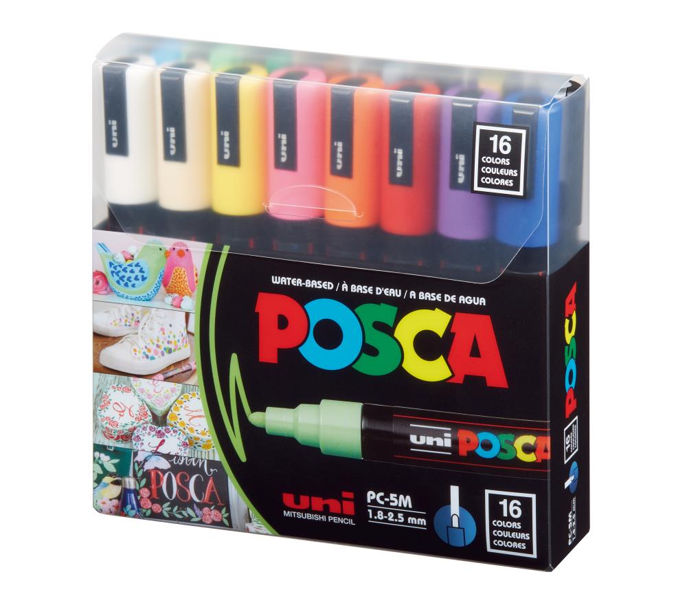 21 Posca Paint Markers, 1M Extra Fine Posca Markers with Replaceable Tips,  Posca Marker Set of Acrylic Paint Pens | Posca Pens for Art Supplies